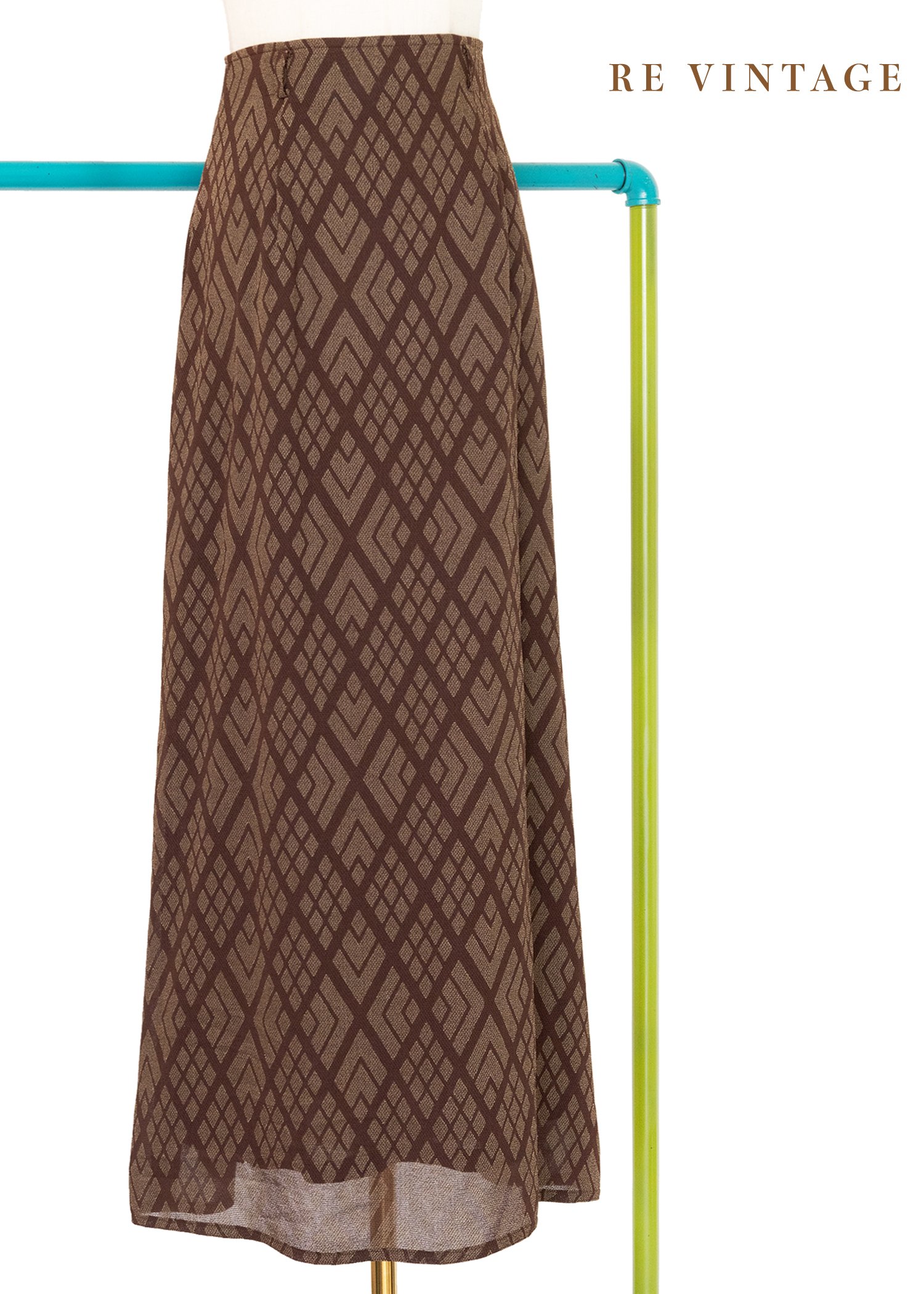 Milk Choco 菱格紋長裙（25.5"）