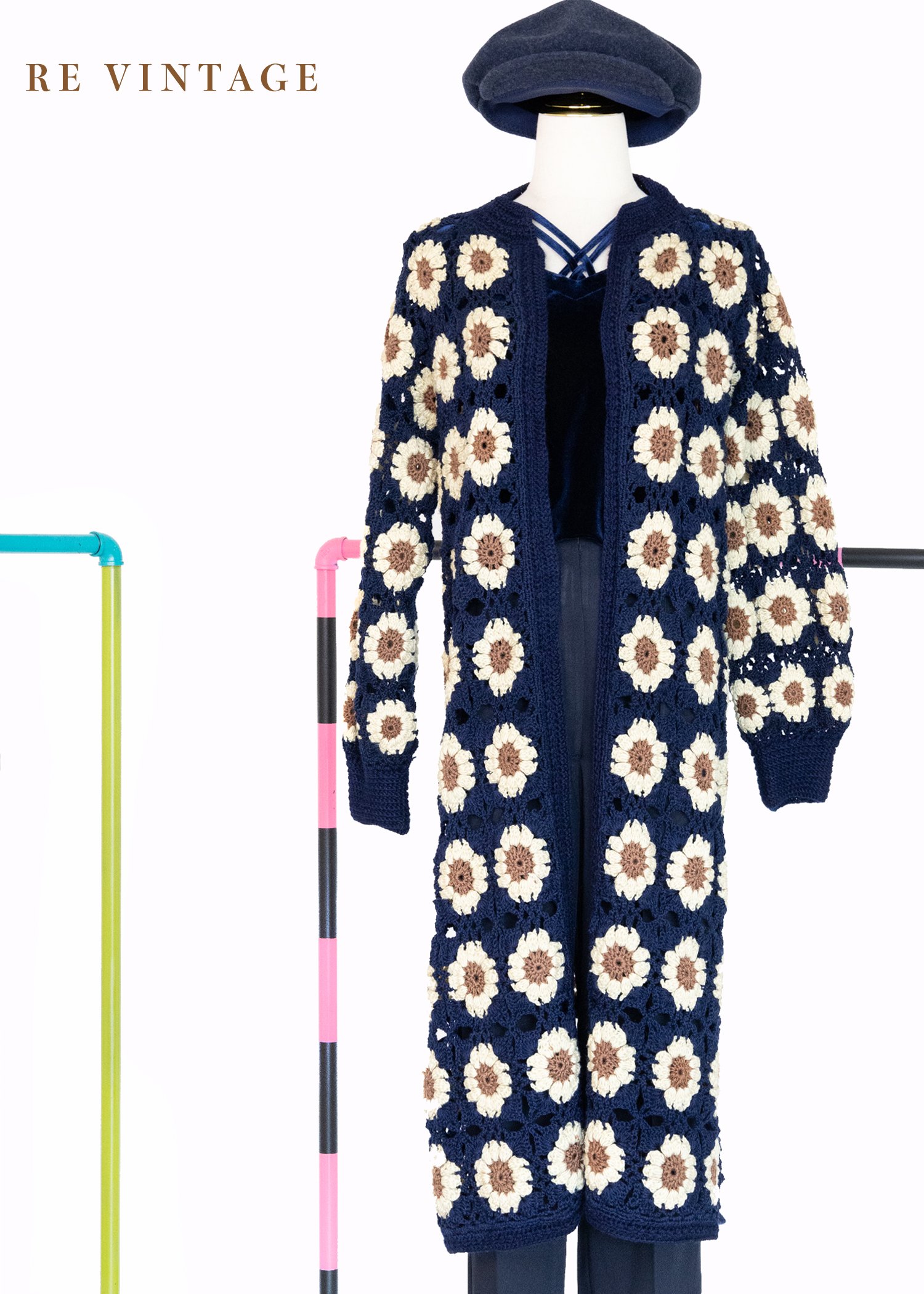 行走中的小花園織品長版外套/罩衫