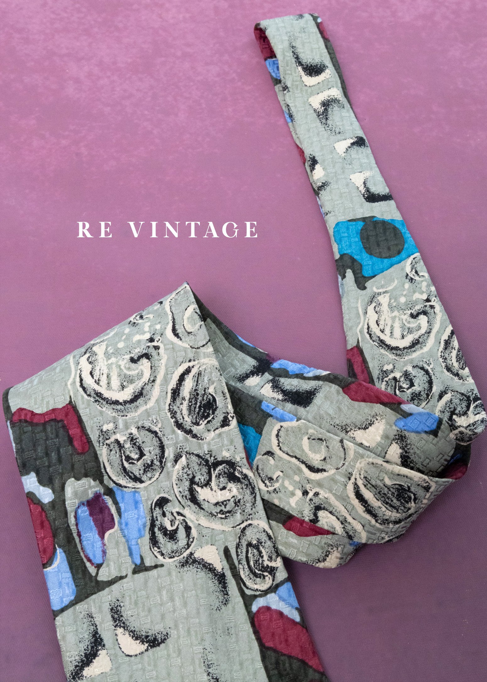 暮光灰階幾何圖騰領帶