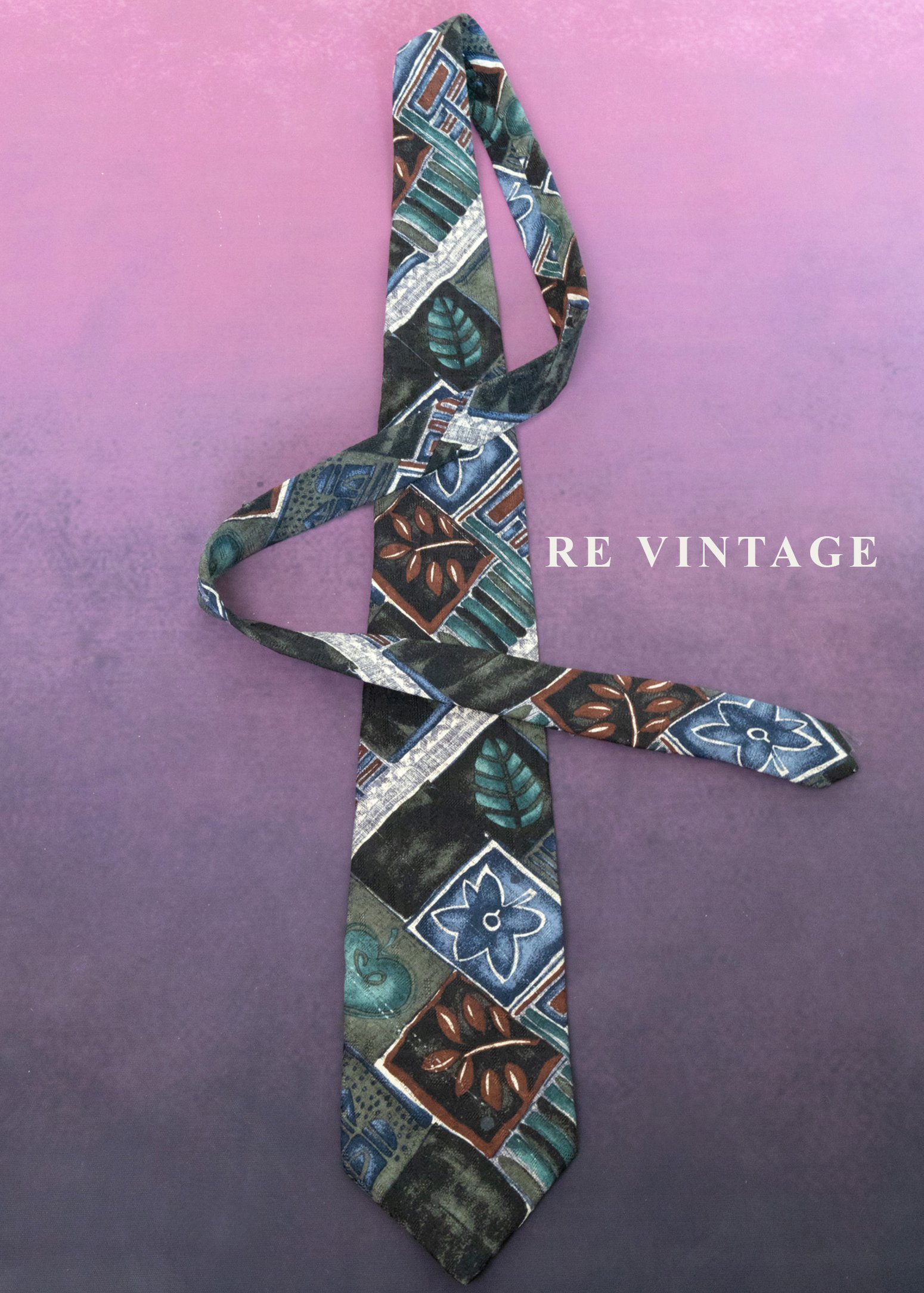 建築磚紋拼貼領帶