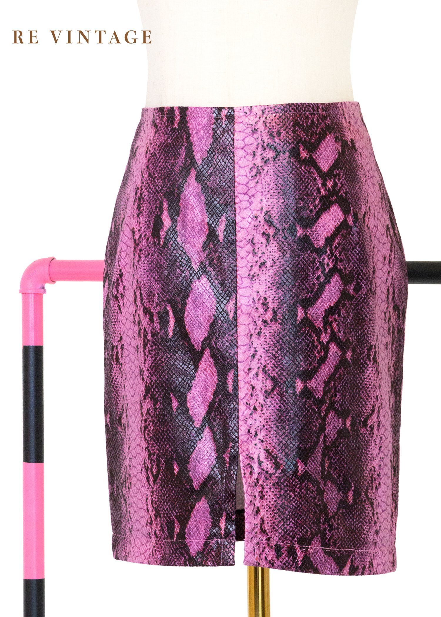 粉紅電光蛇影短裙（27"）