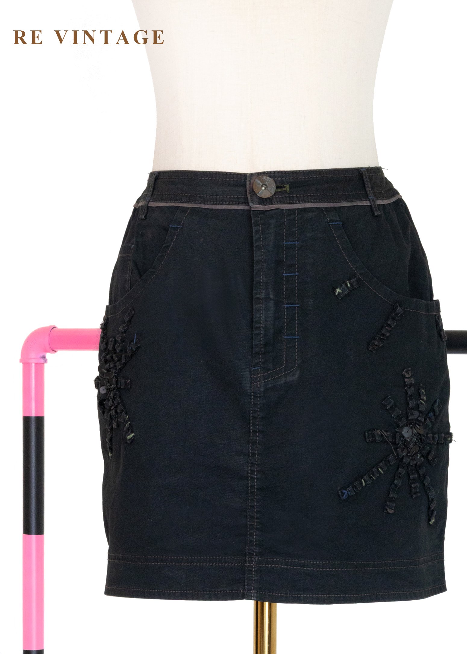 夜光亮片星芒黑短裙（28"）