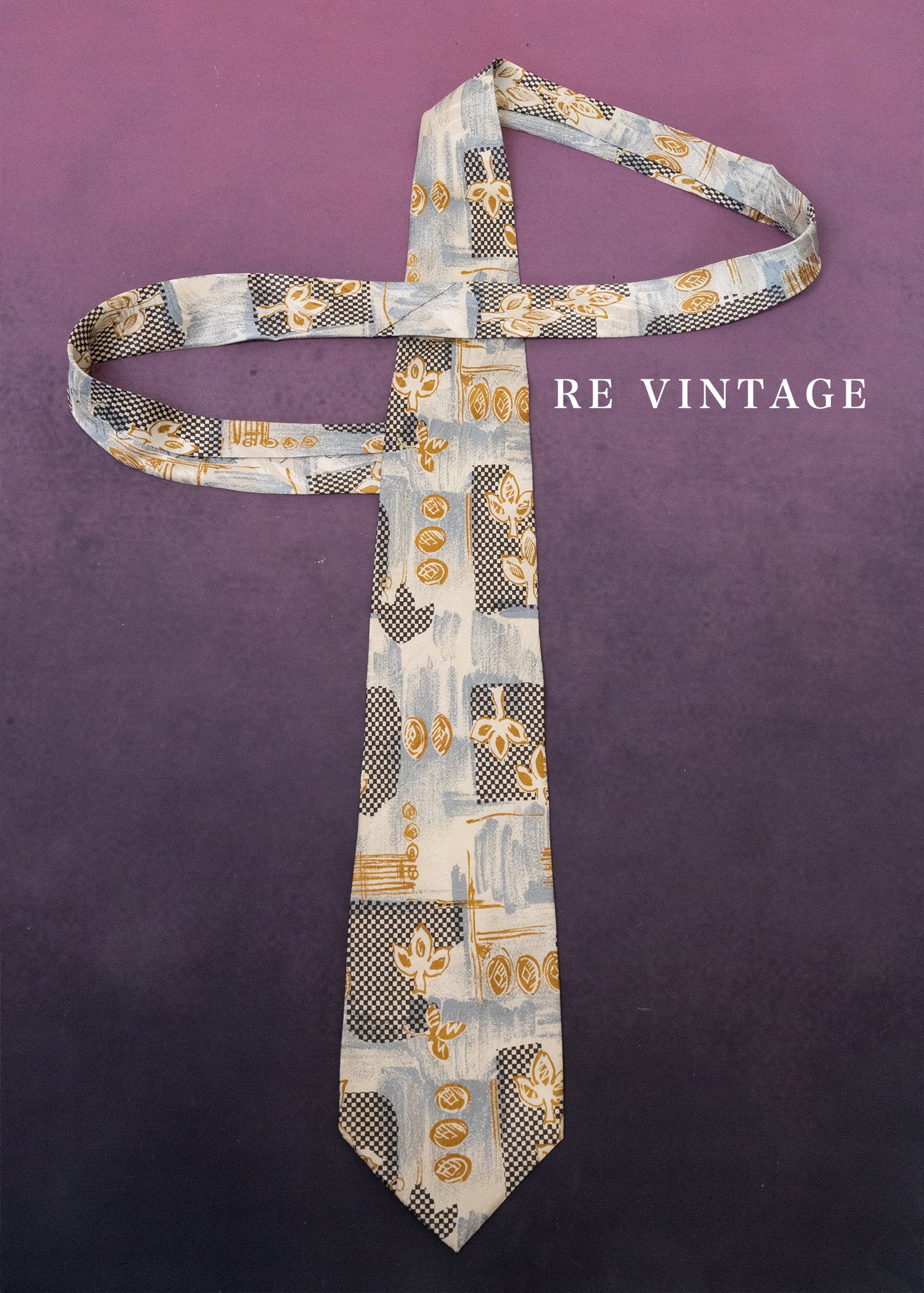 畫冊拼貼手繪花朵色塊領帶