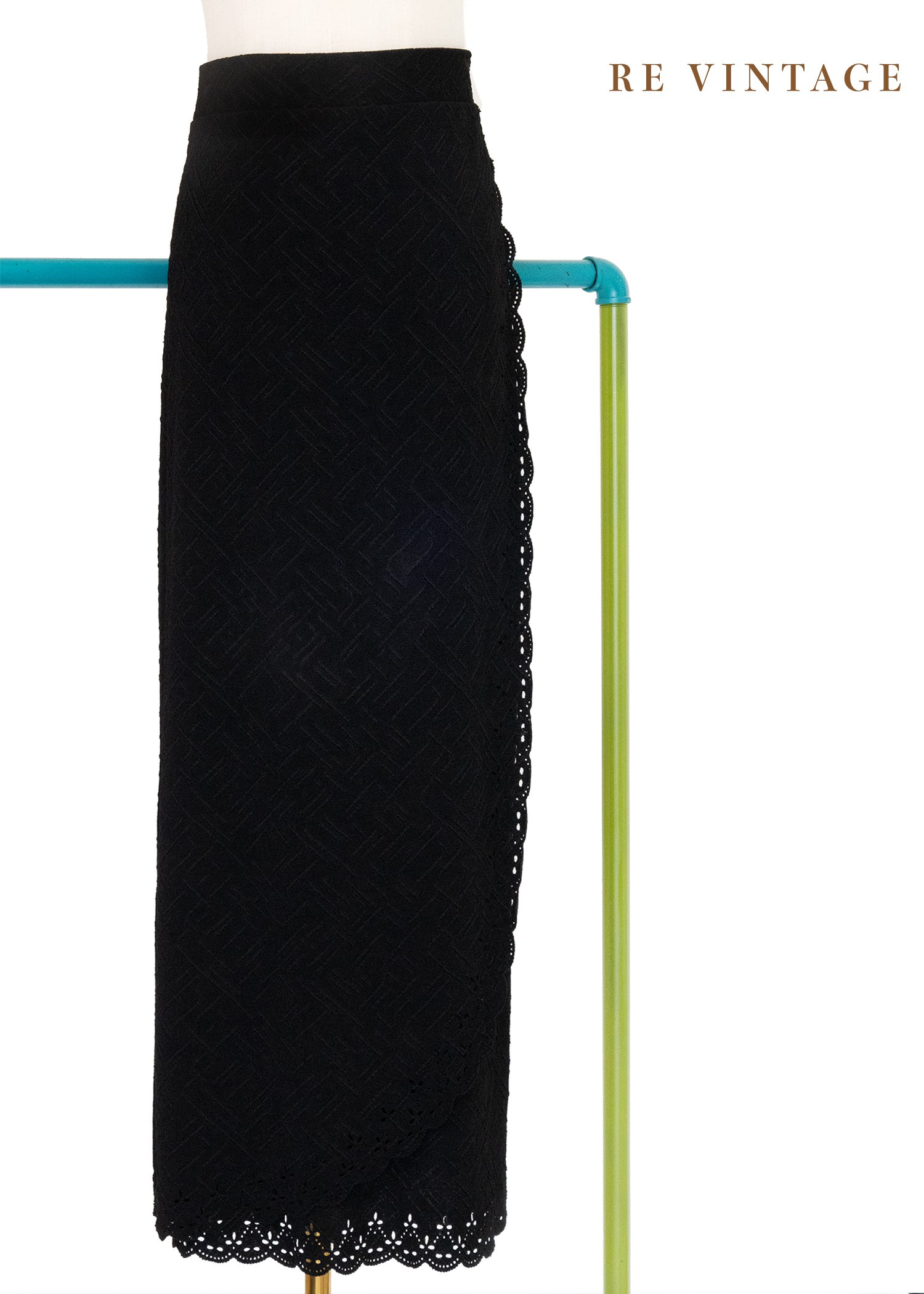 質感單品 - 工藝斜紋花邊蕾絲長裙（28-35"）