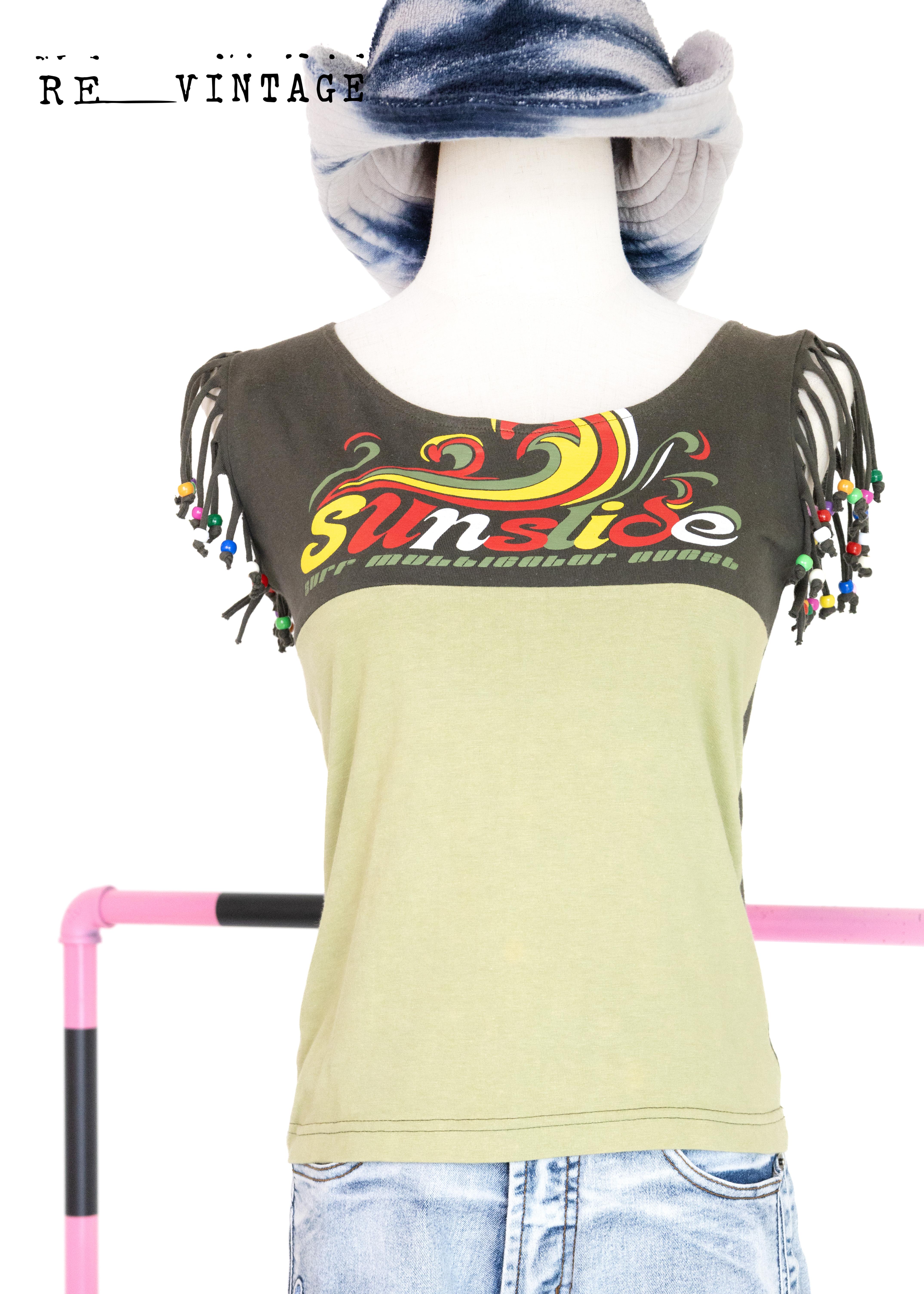 彩虹珠珠嬉皮貼身上衣