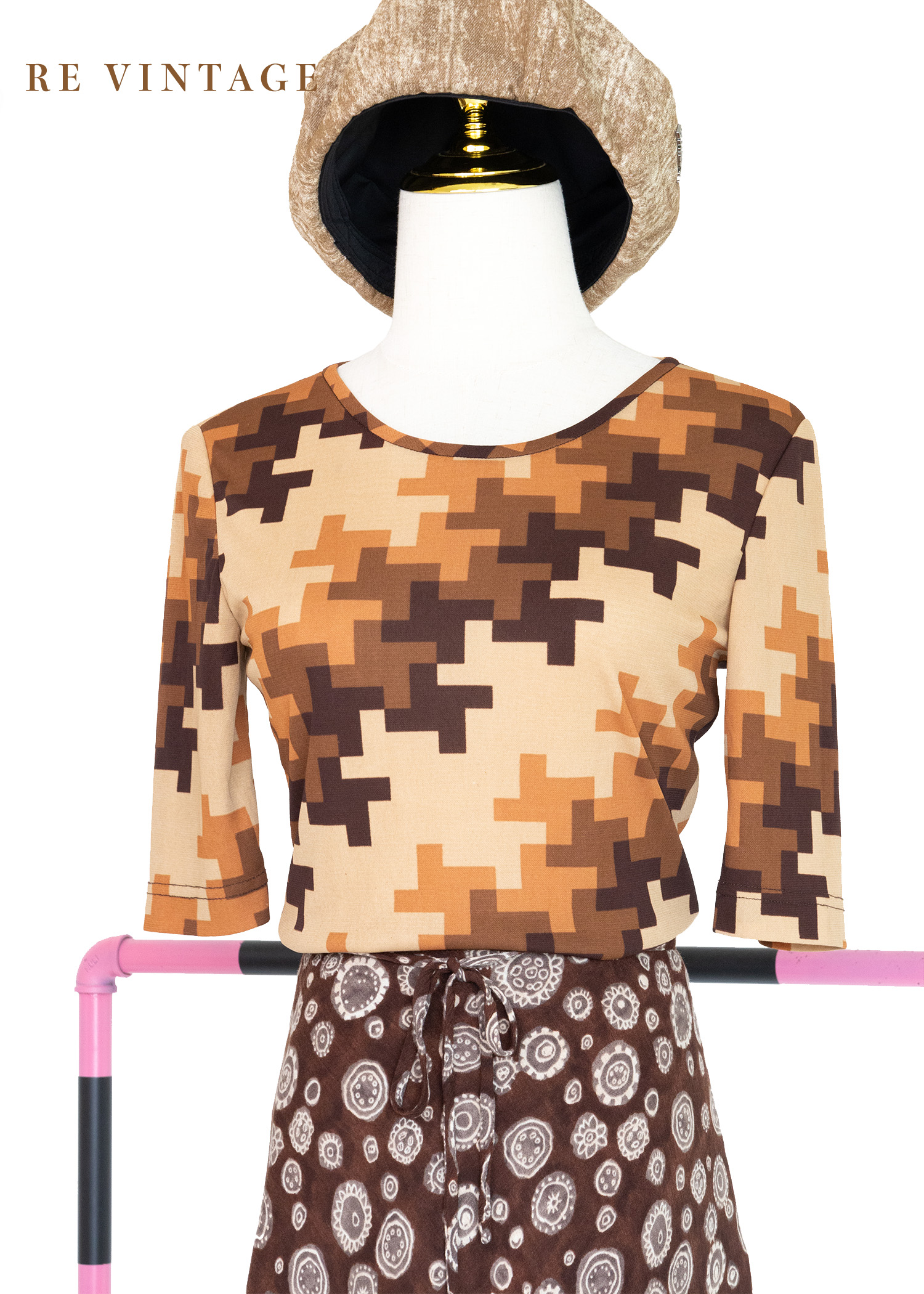 橘棕色疊疊樂小上衣