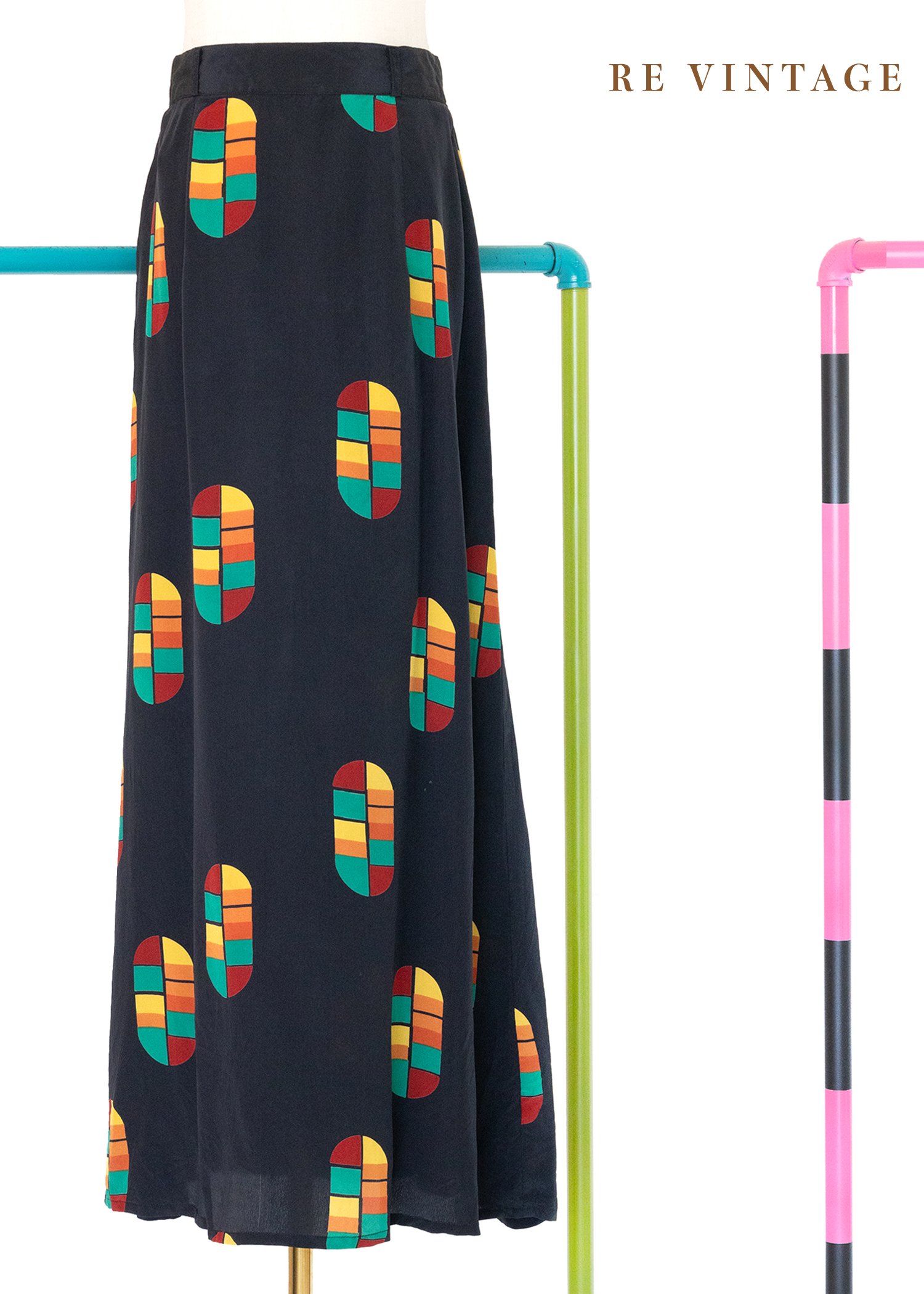 顏色膠囊撞色長裙（25"）