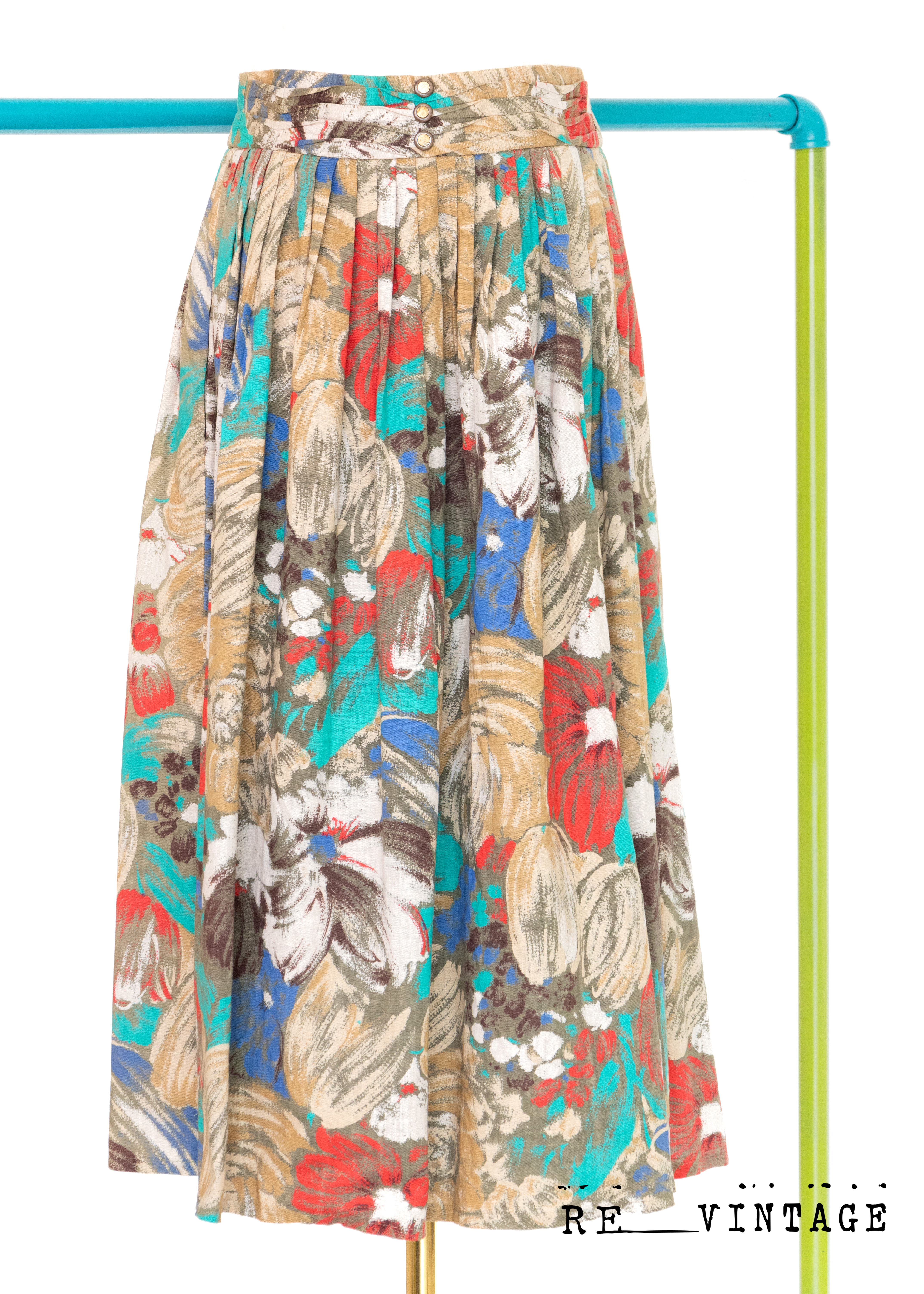 小畫家筆刷黃花紅花夏日裙裙