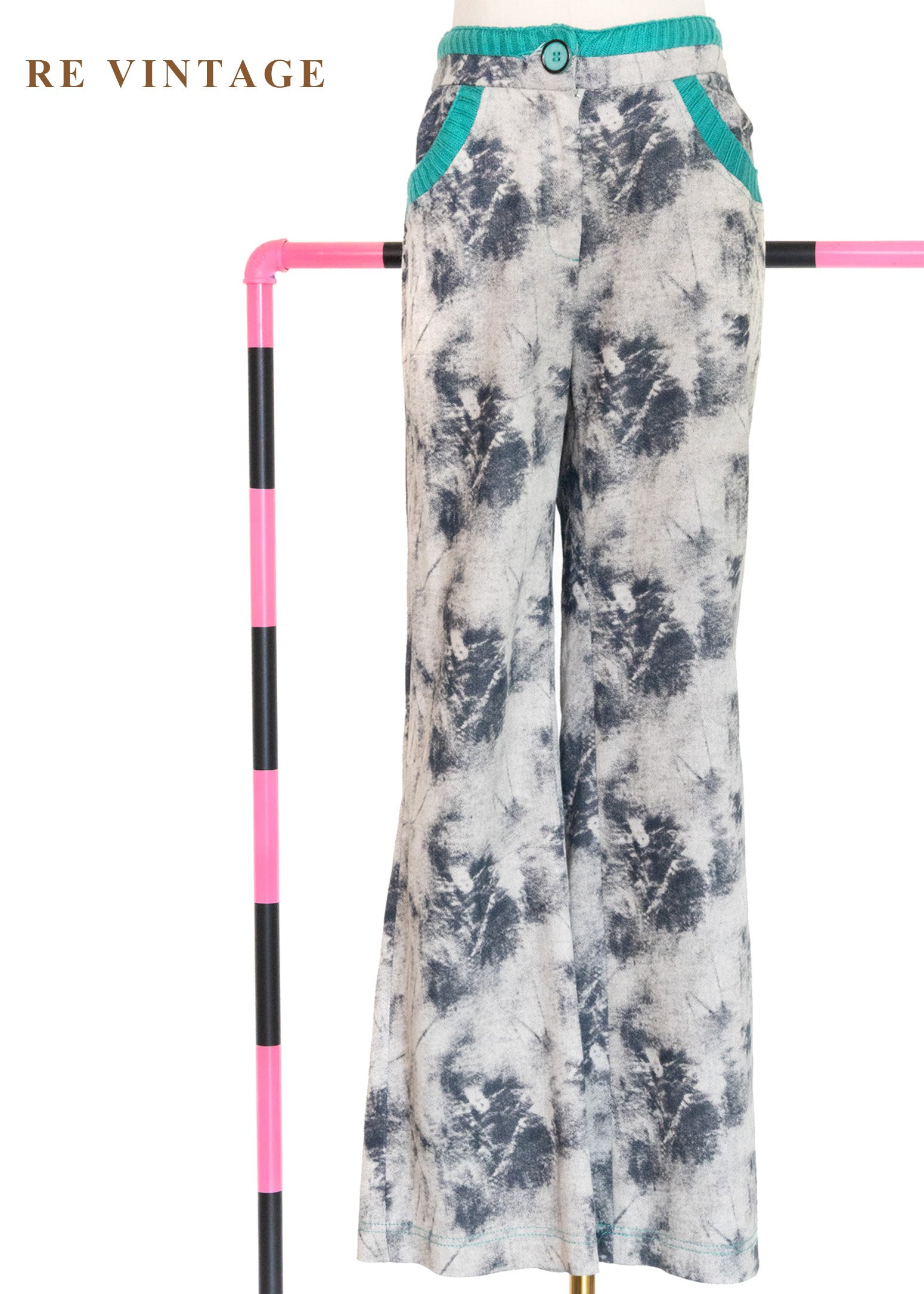 薄荷水墨灰色暈染美褲 (28")