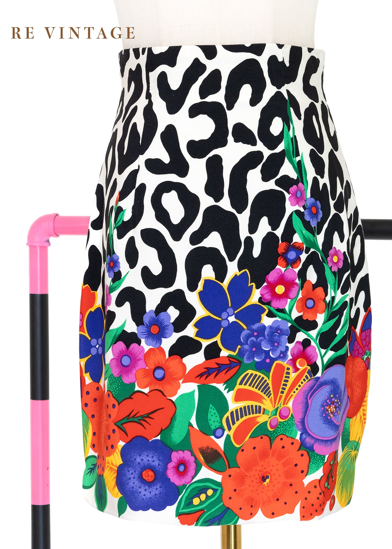 小豹的彩虹花園高腰短裙（26"）