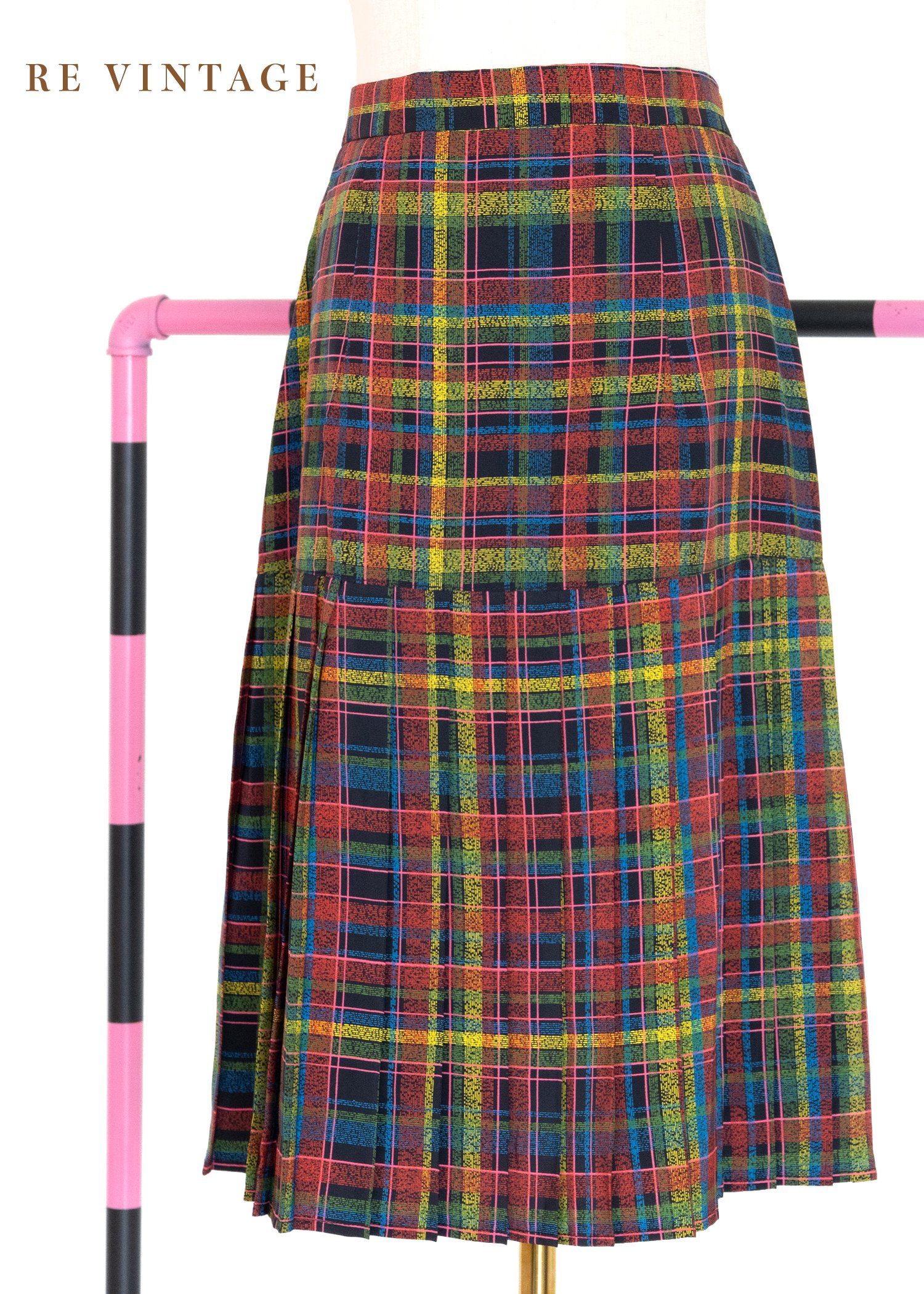 格紋心跳格紋百褶裙裙（27-32"）