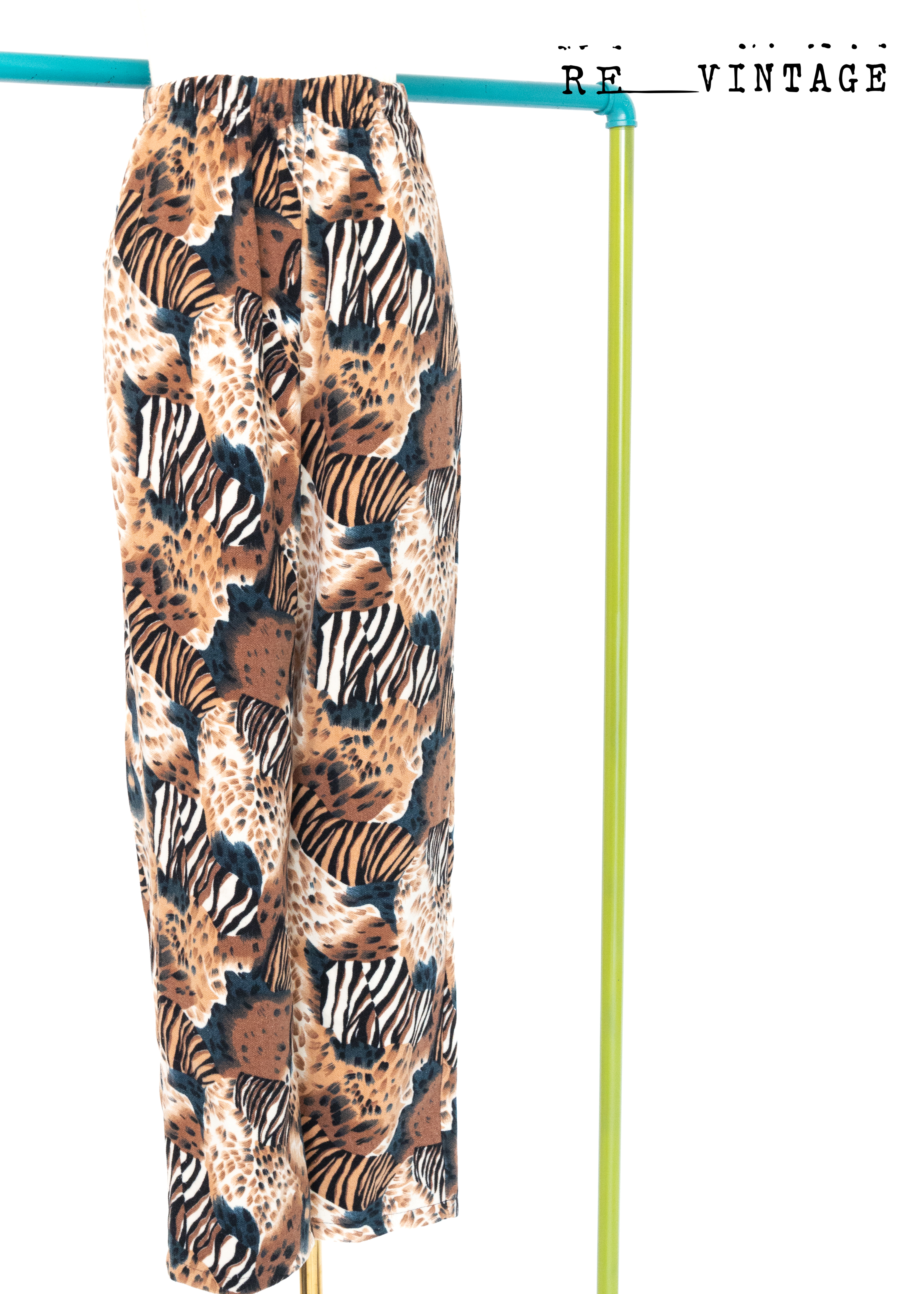 Mixed 動物紋短絨毛長褲