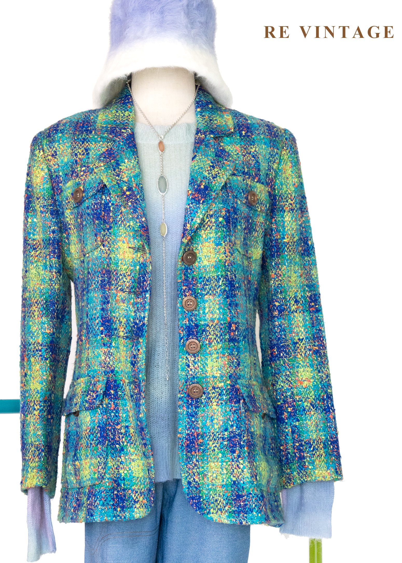 莫內花園裡的冬日海洋西裝外套