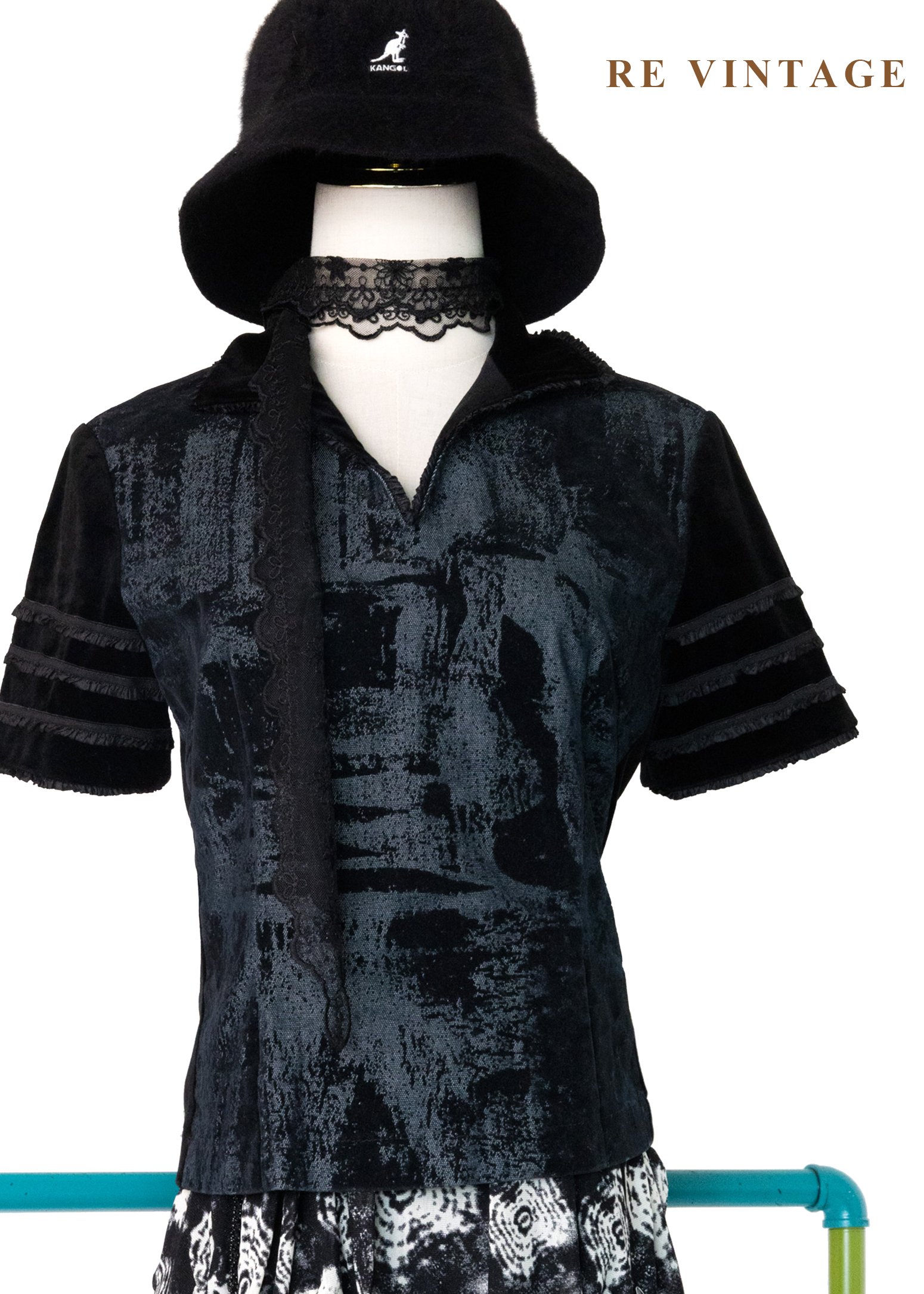 殘影美學丹寧與絨布結合上衣