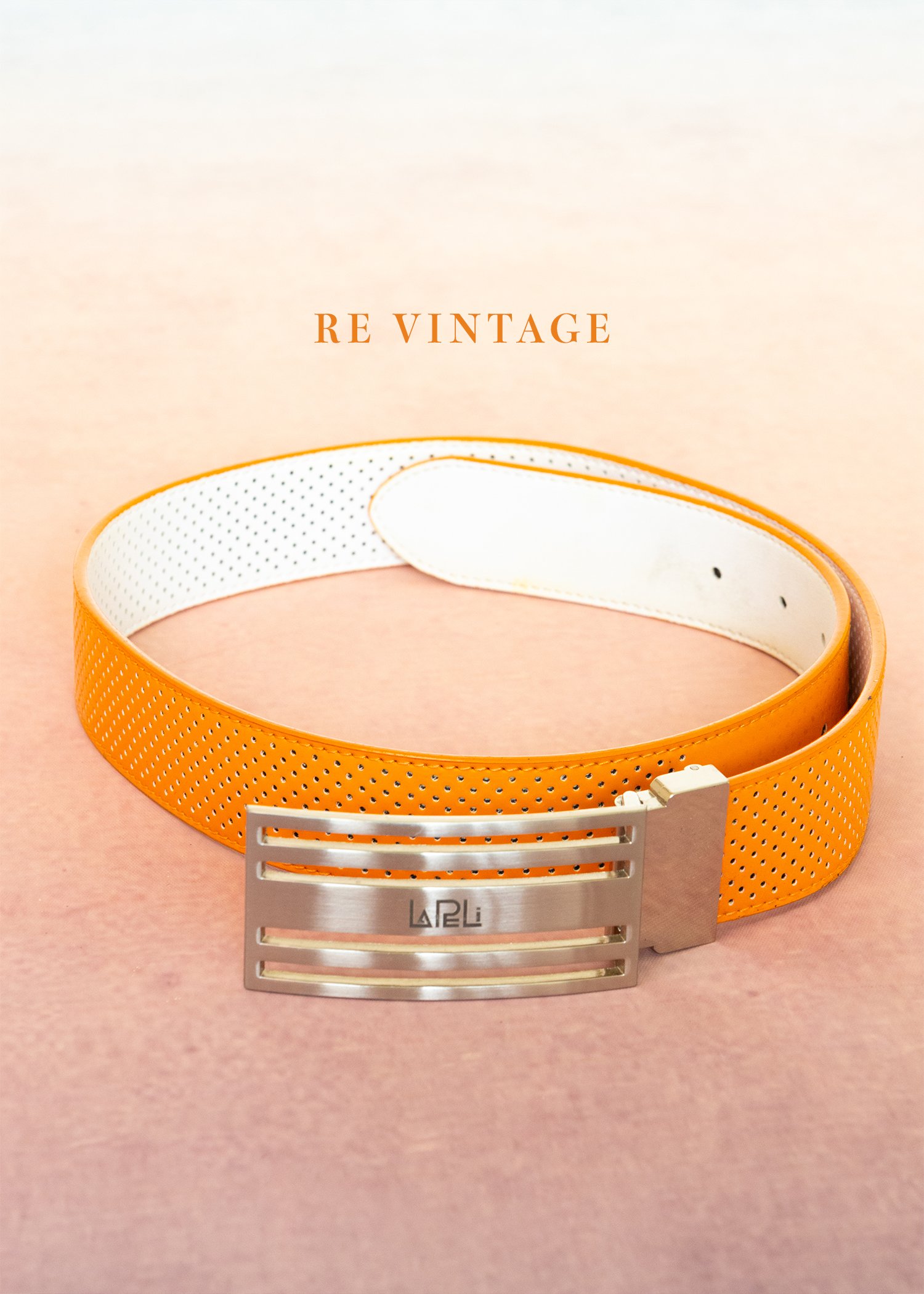 亮橘色造型皮帶