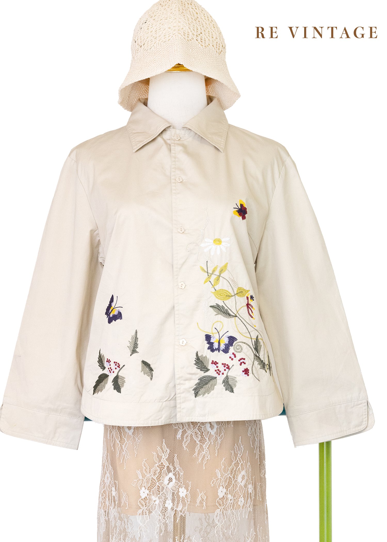 氣質單品 - 香草棕蝴蝶小花園襯衫