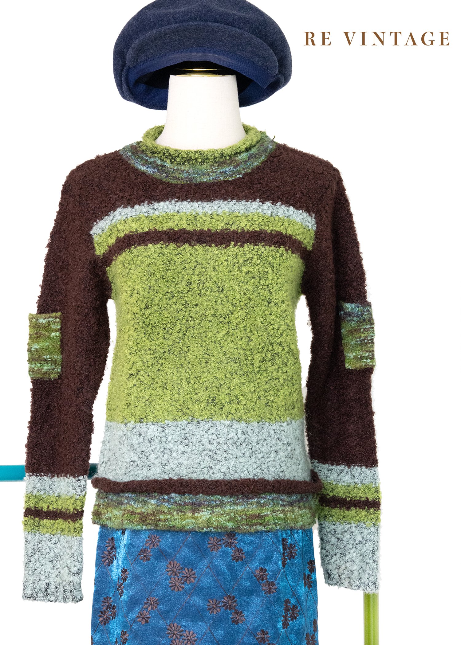 草綠色千層派針織毛衣