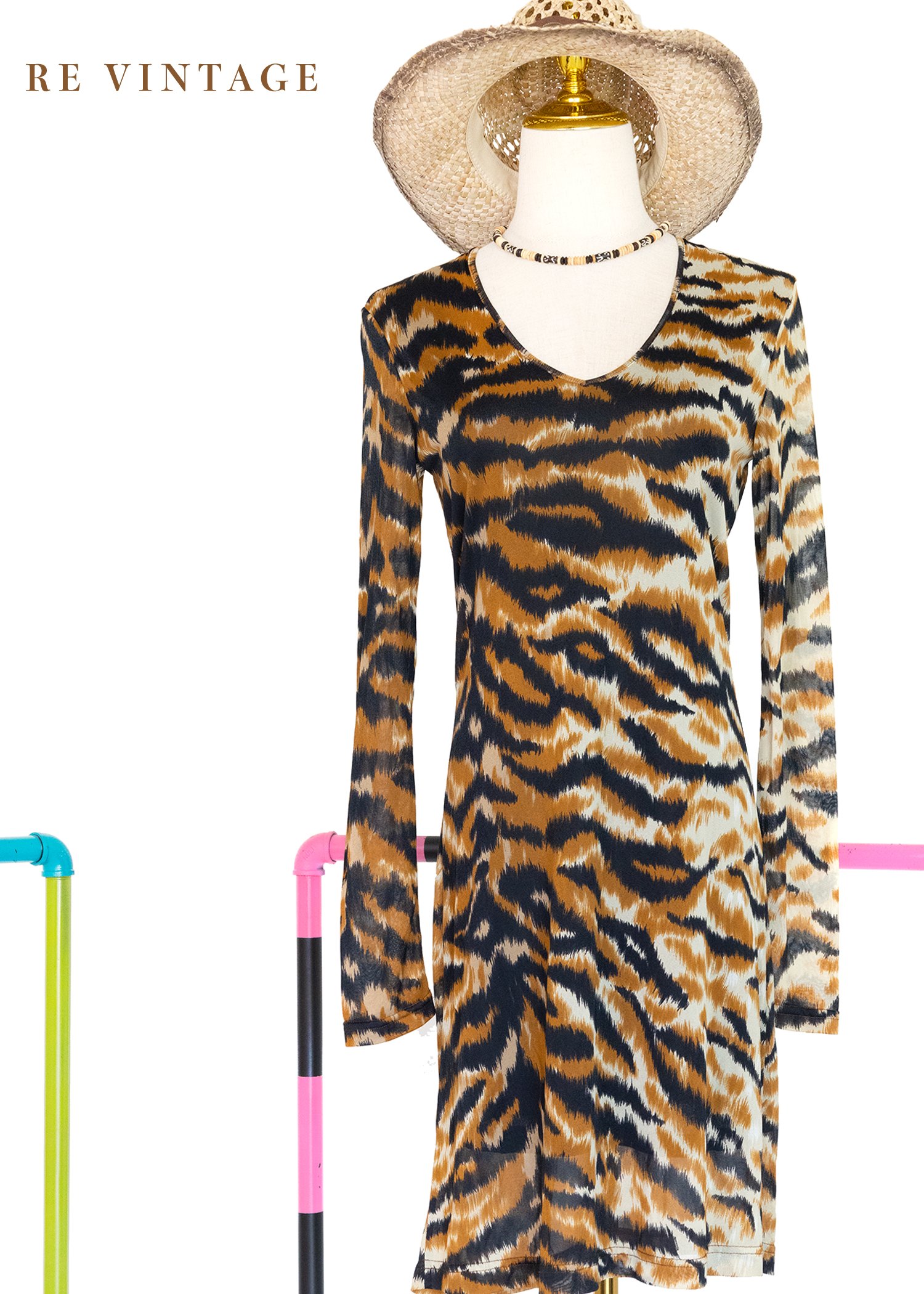 搖滾雙色豹紋少女洋裝