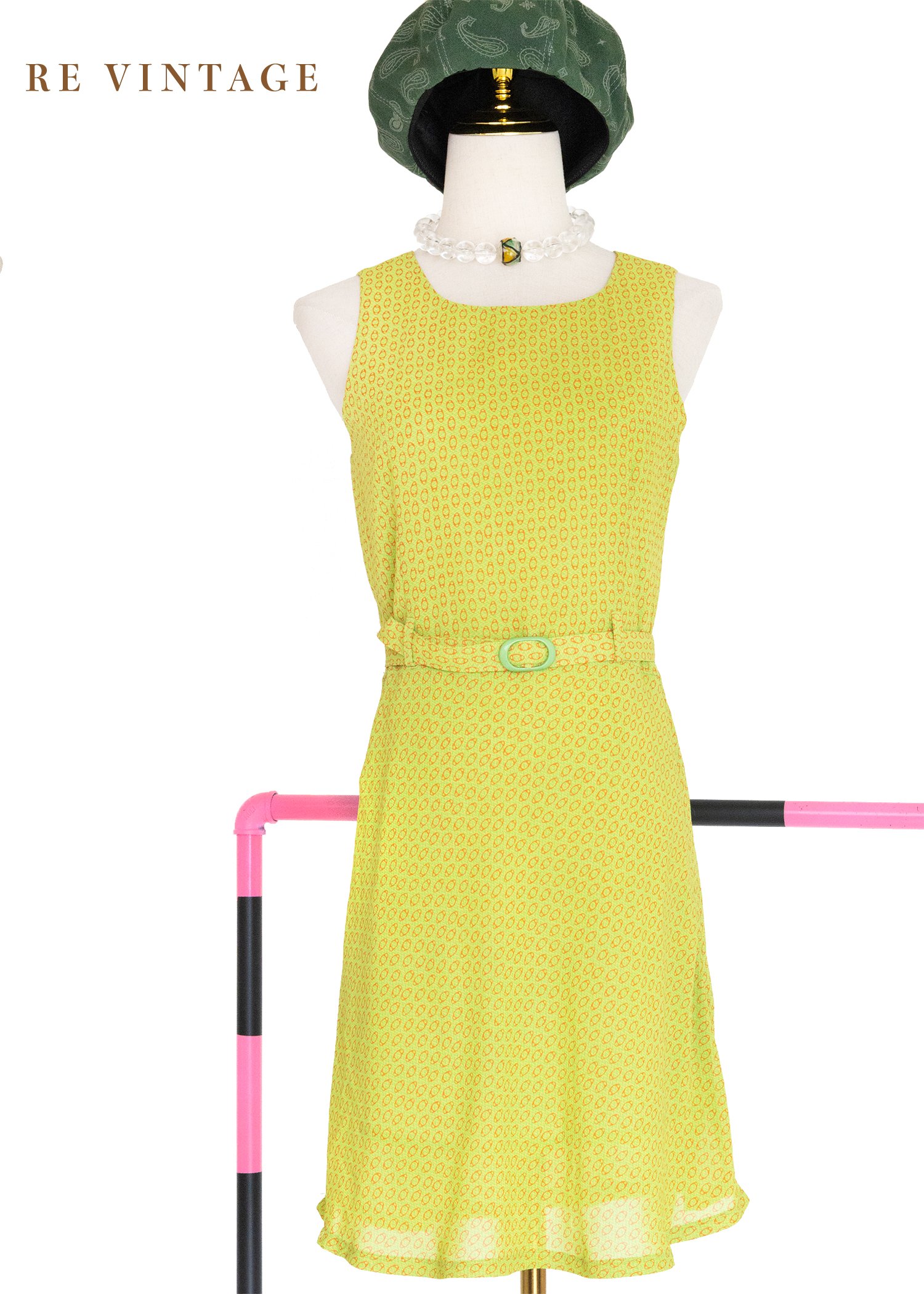 青檸氣泡摩登迷你洋裝