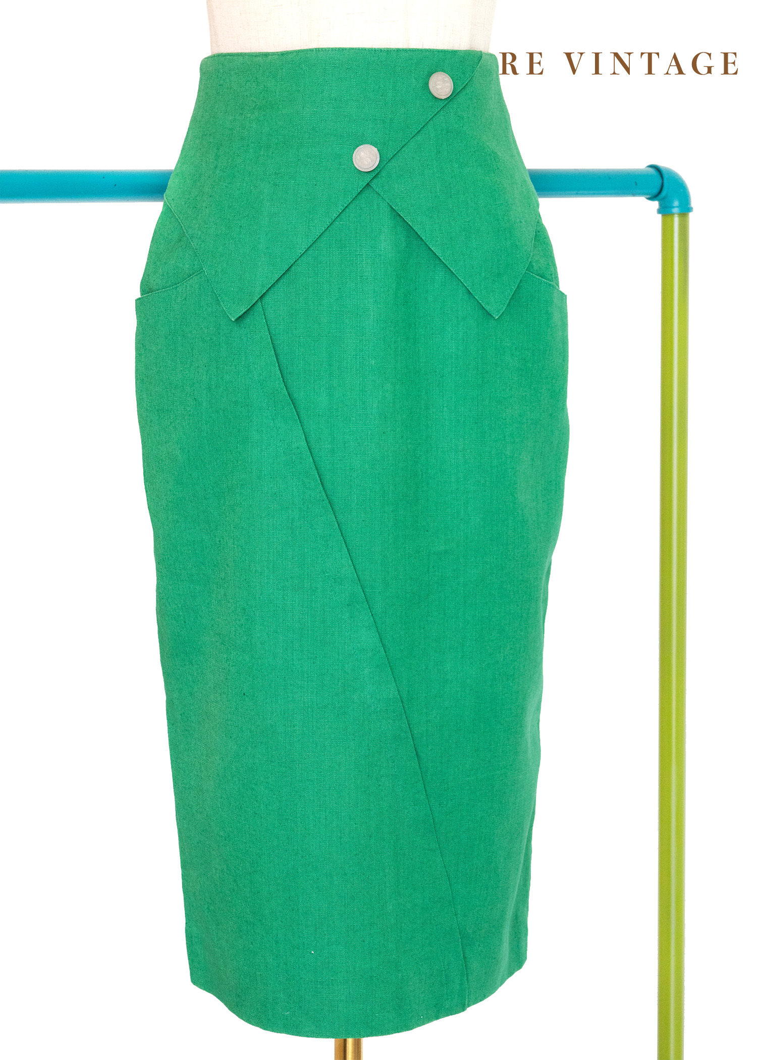 Fern Green 氣質高腰窄版裙（24")