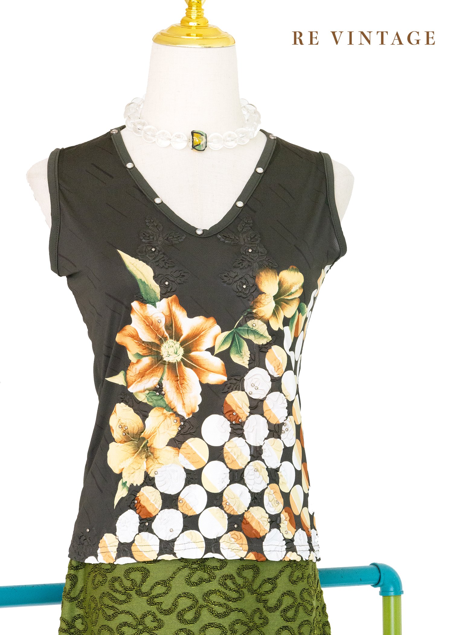 3D花朵與點の偶遇浪漫背心