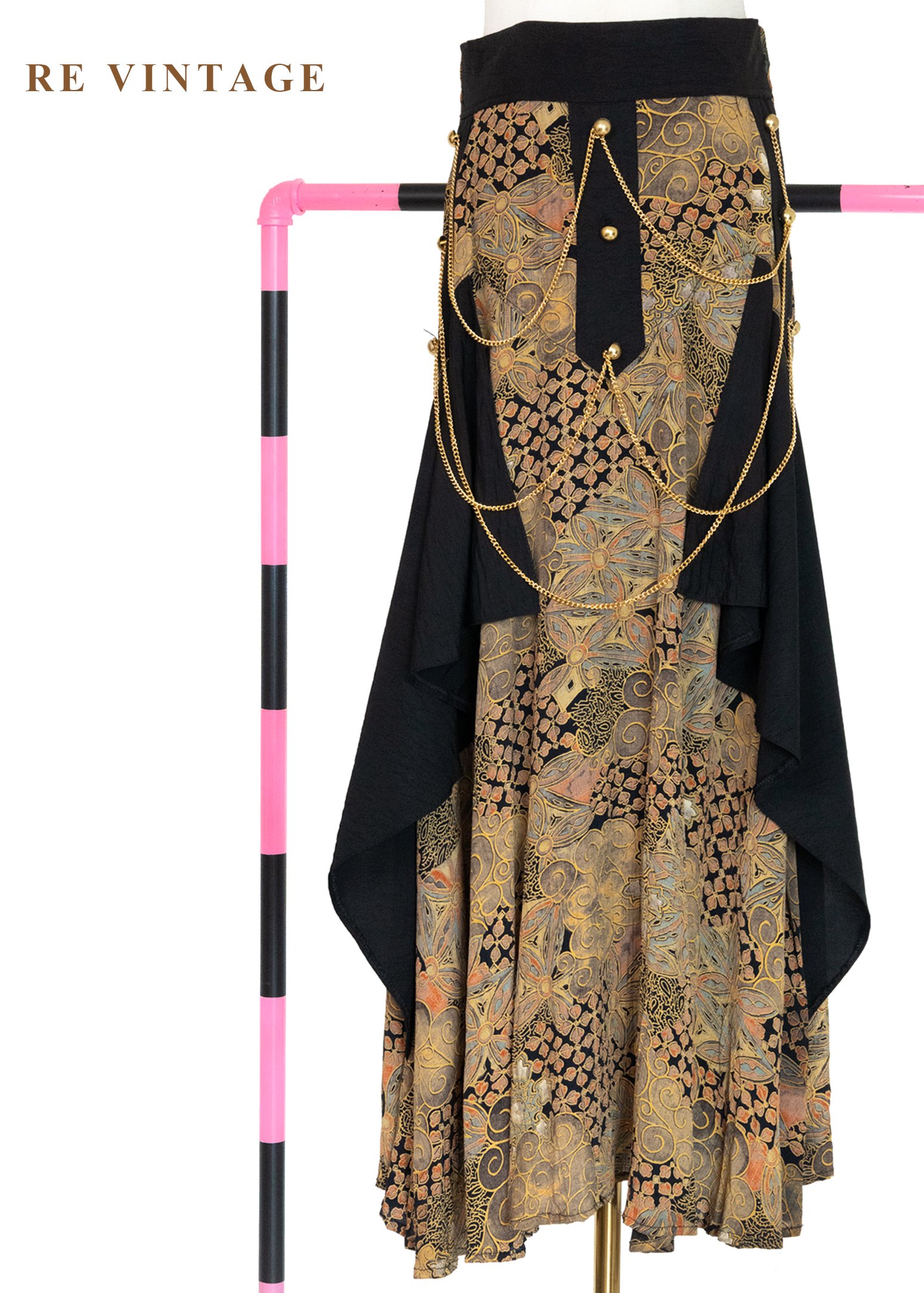 巴洛克公爵夫人鎖鏈拼接長裙（23-28"）