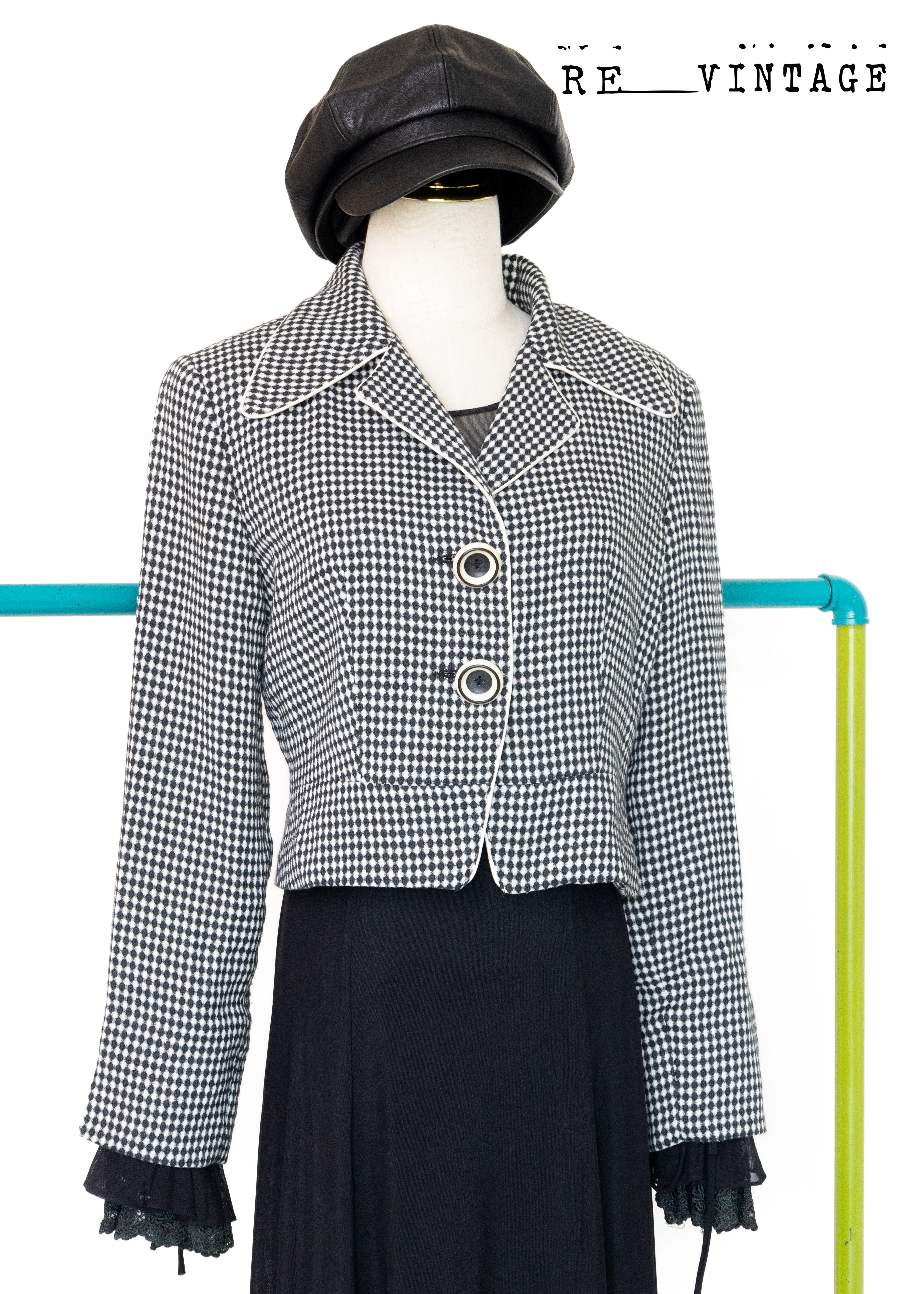 撲克牌方塊短版西裝外套