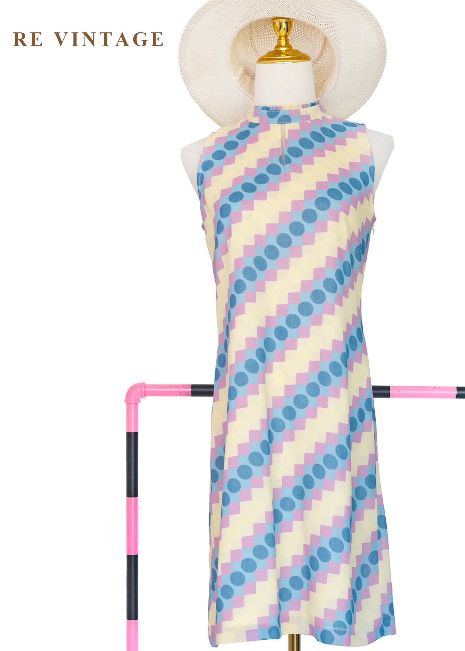 彩虹波點跳格子午後洋裝