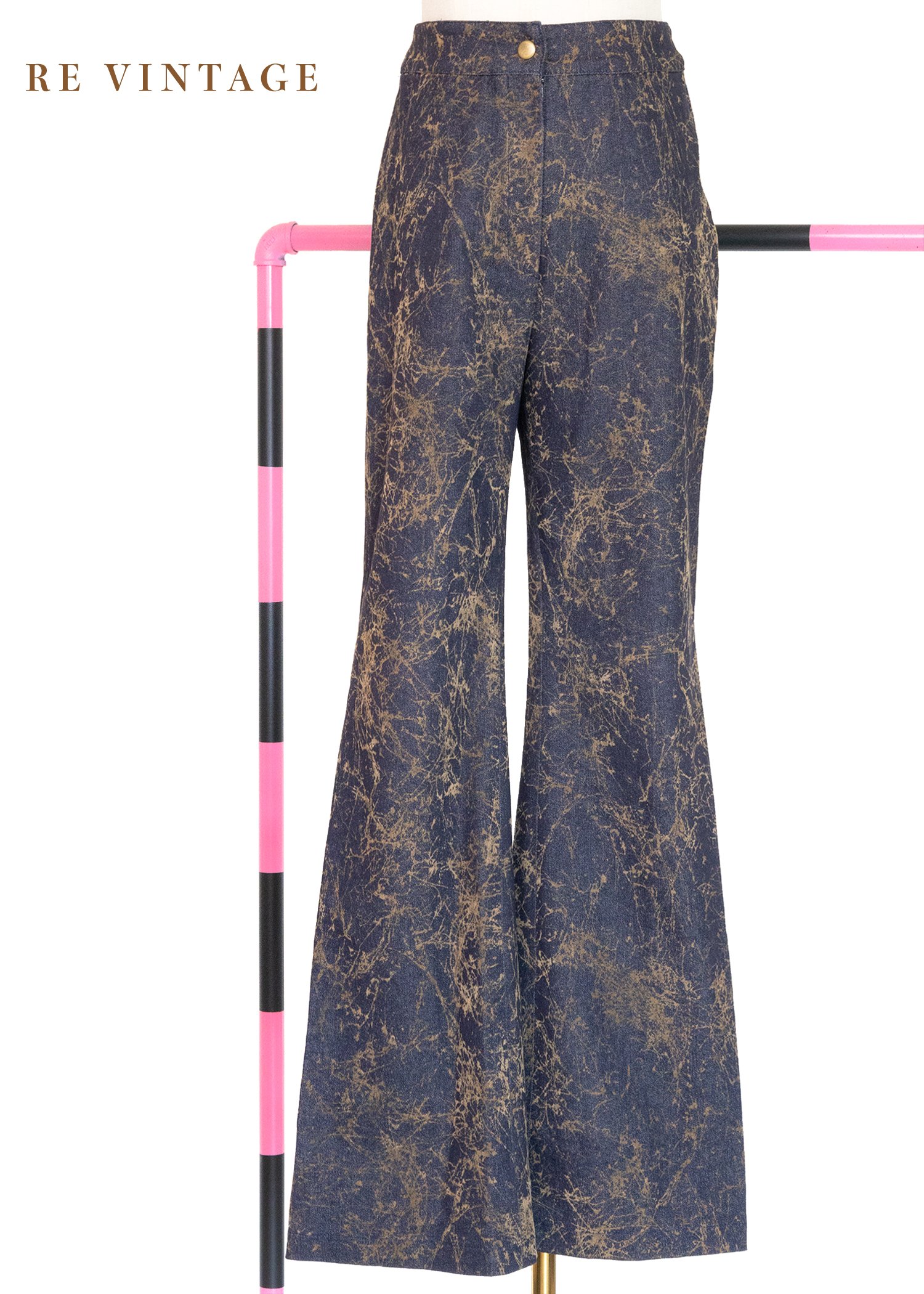 Midnight Lightning 夜晚金色裂紋長褲（27"）