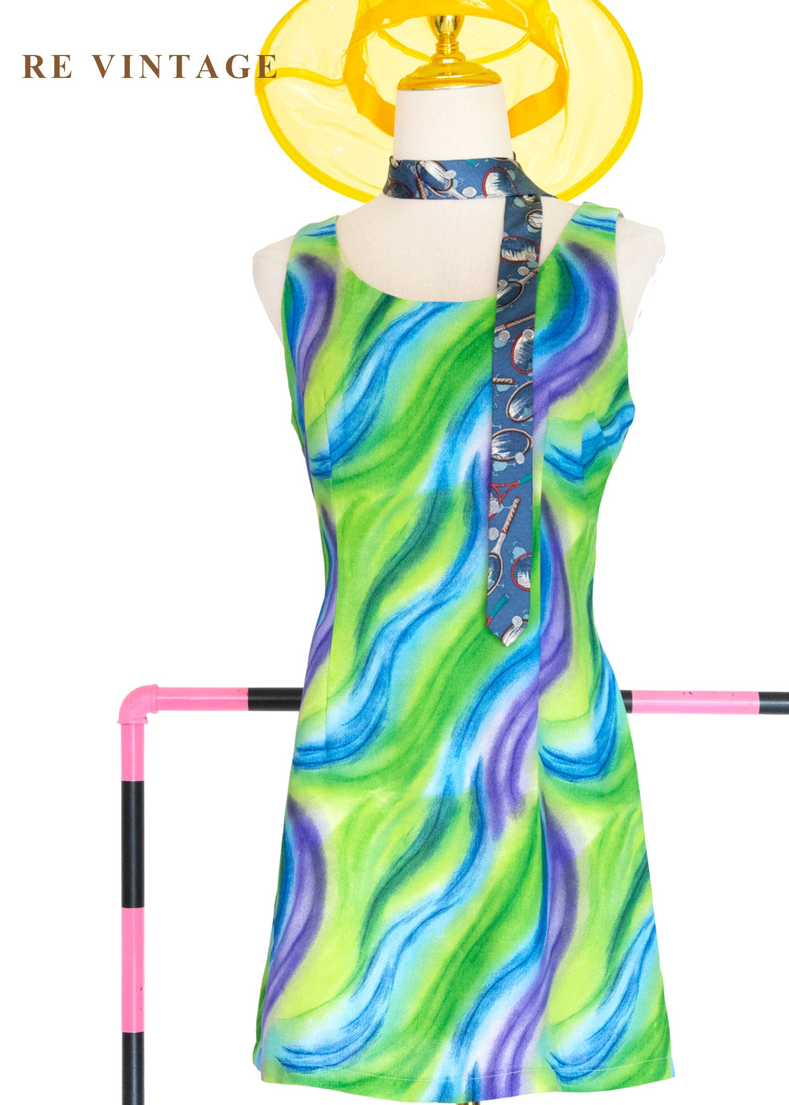 夏日維他命 - 流動撞色迷你洋裝