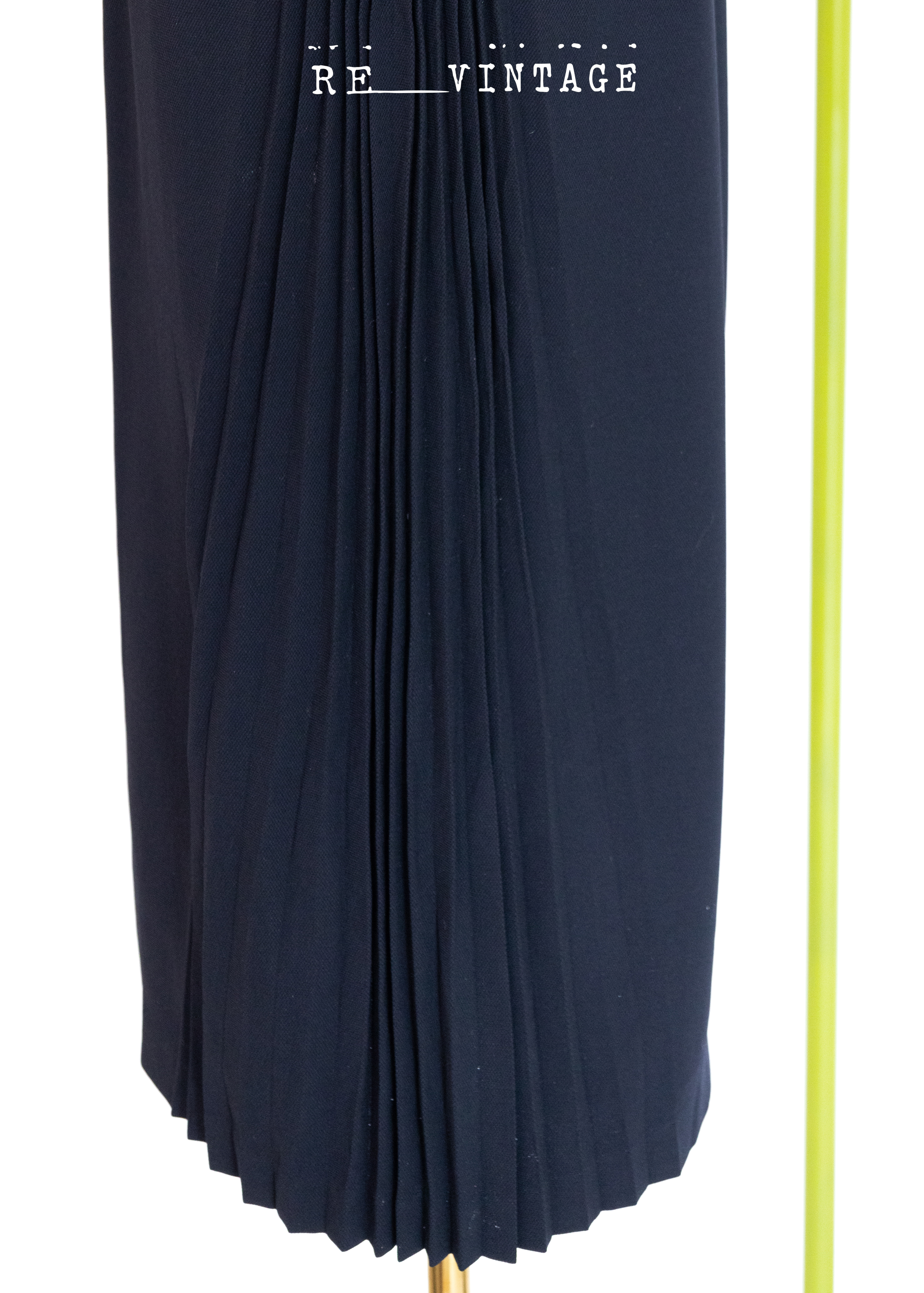 千層百褶氣質深藍色中長裙