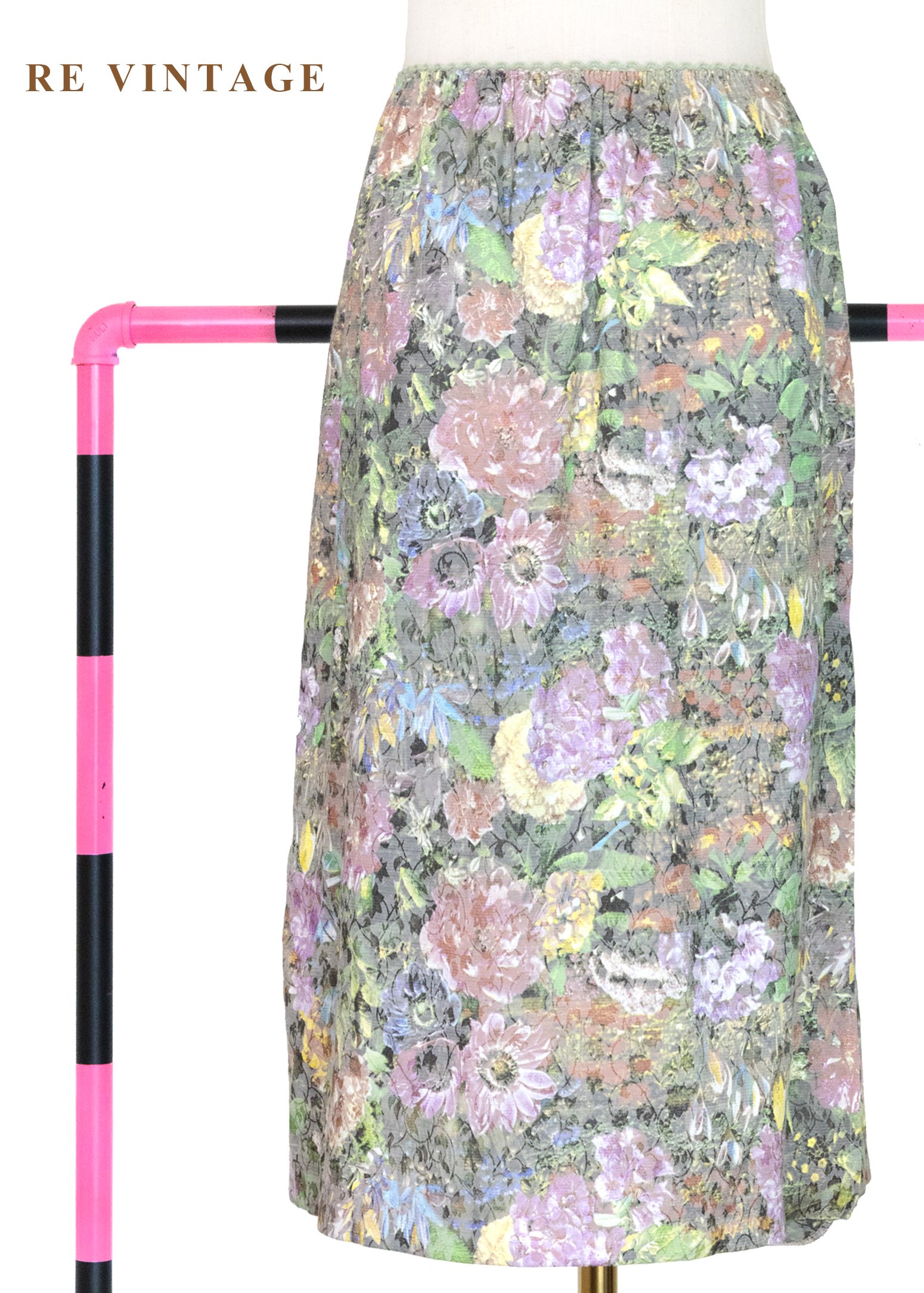 優雅紫色廢墟的玫瑰及膝裙（23-30"）