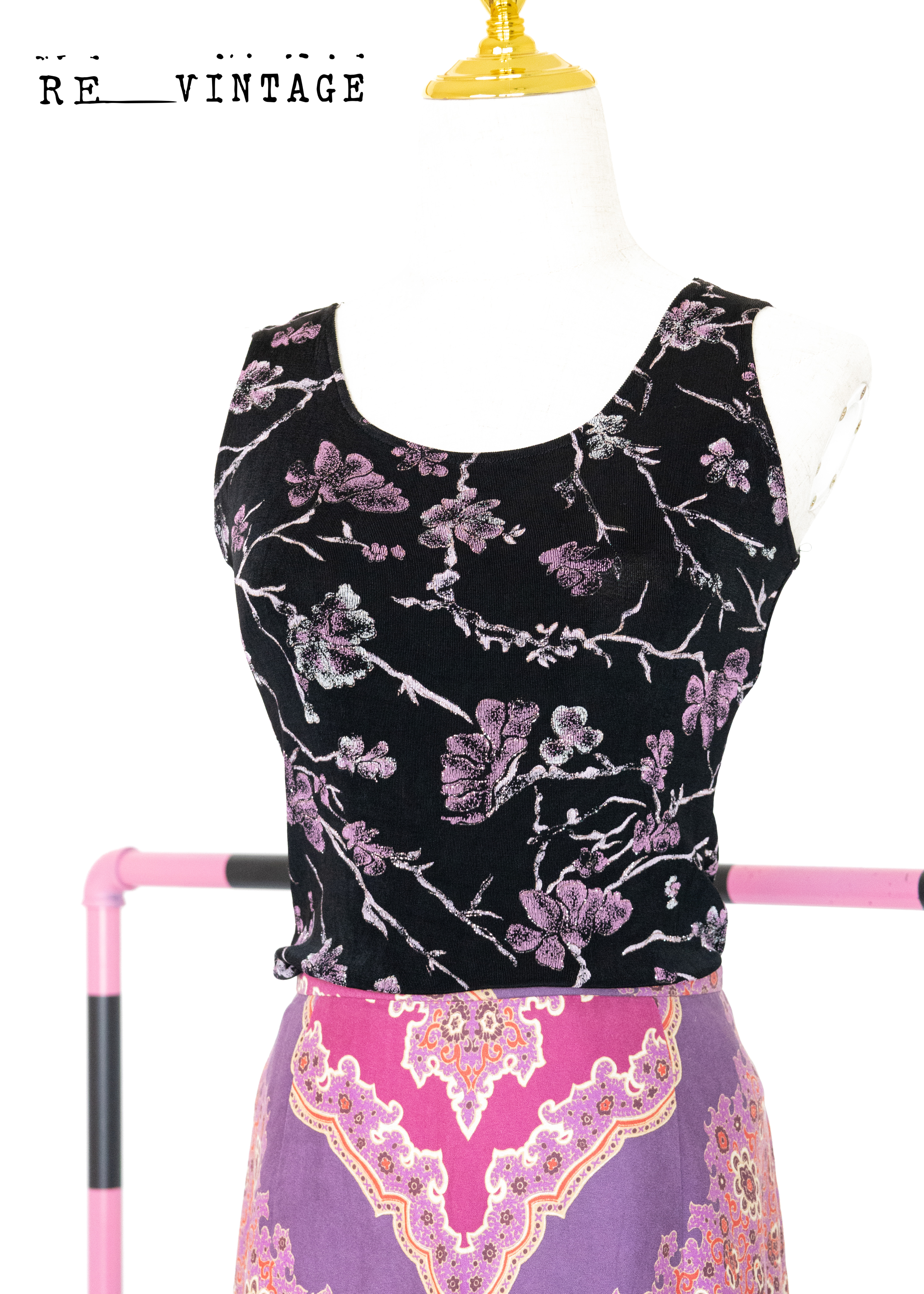 粉紅櫻花針織背心