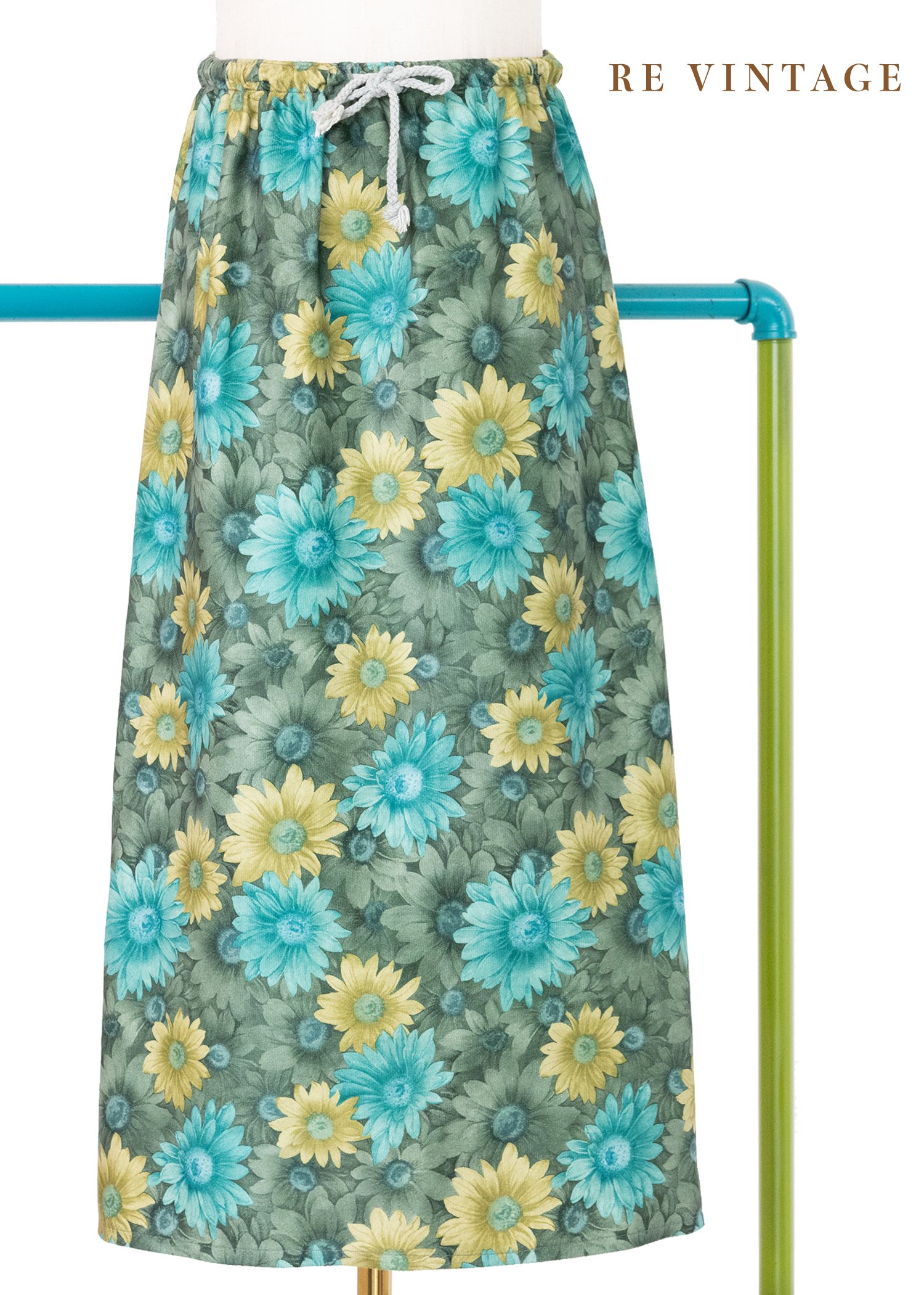 綠花園三色小花中長裙（23-29"）