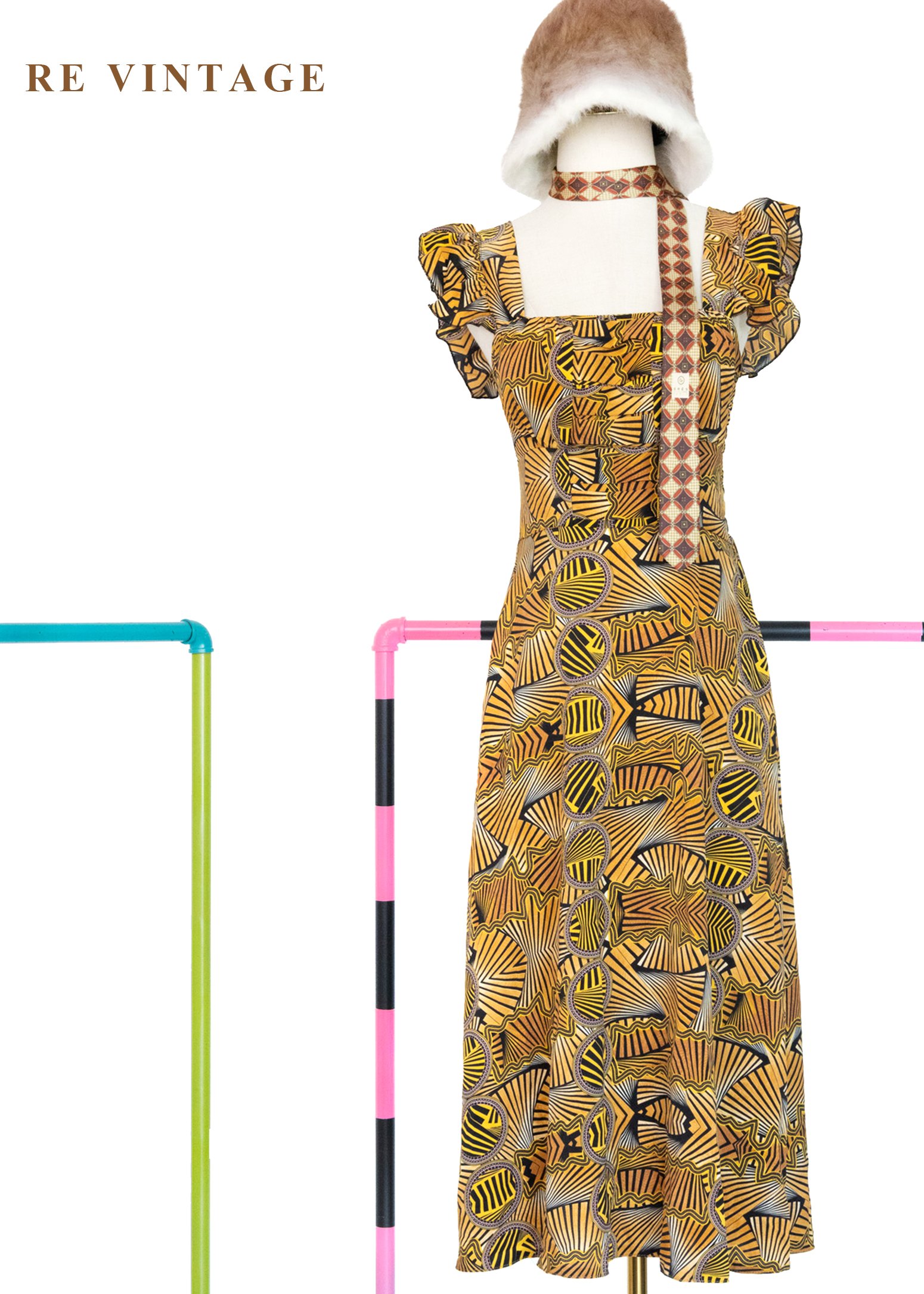 規律的幾何迷宮夏日派對洋裝