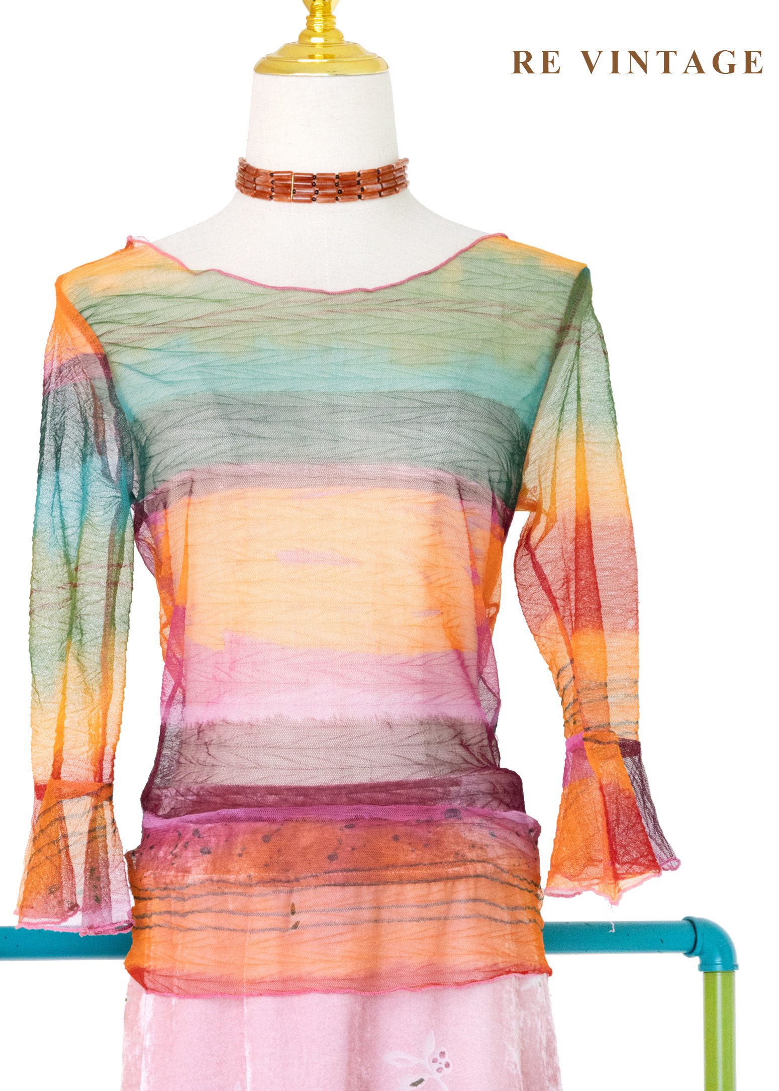 光的溫度-顏色呼吸網紗上衣