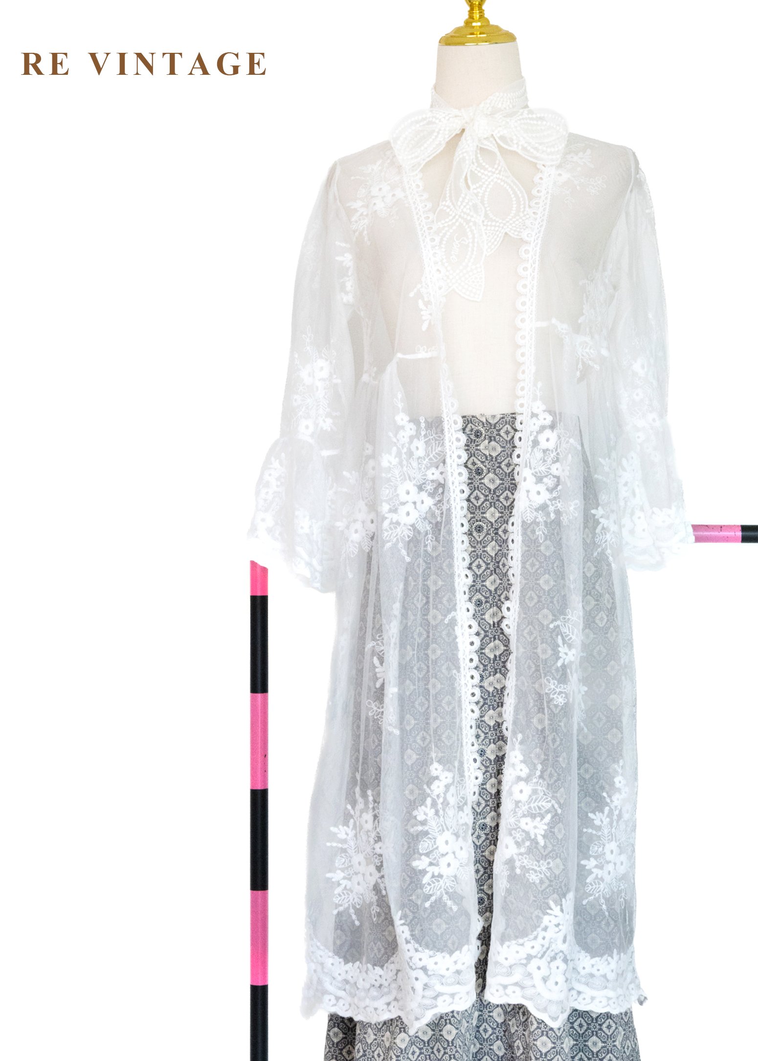 風的形狀。雲的呼吸蕾絲長版罩衫