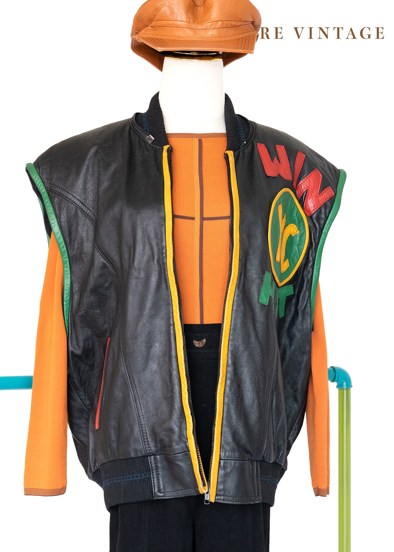 Homerun帥氣の皮革背心 （羊皮）