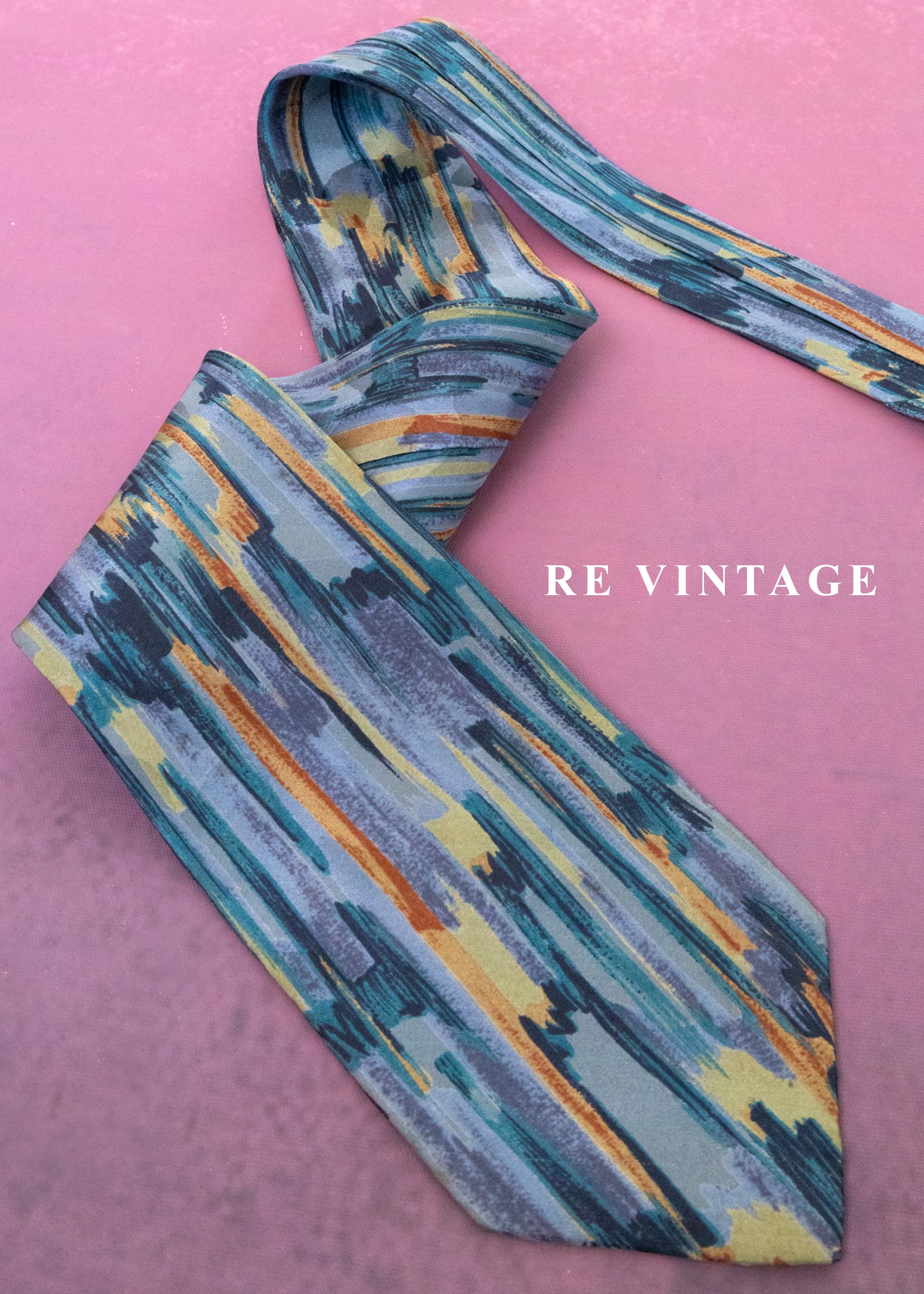 藝術家筆觸畫布領帶