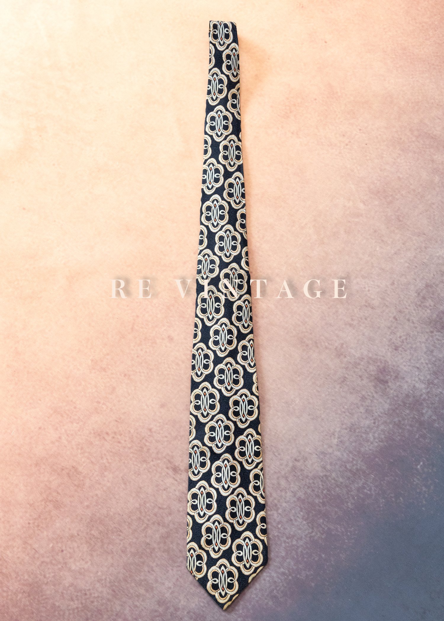 Navy Floral Block Tiles 美領帶