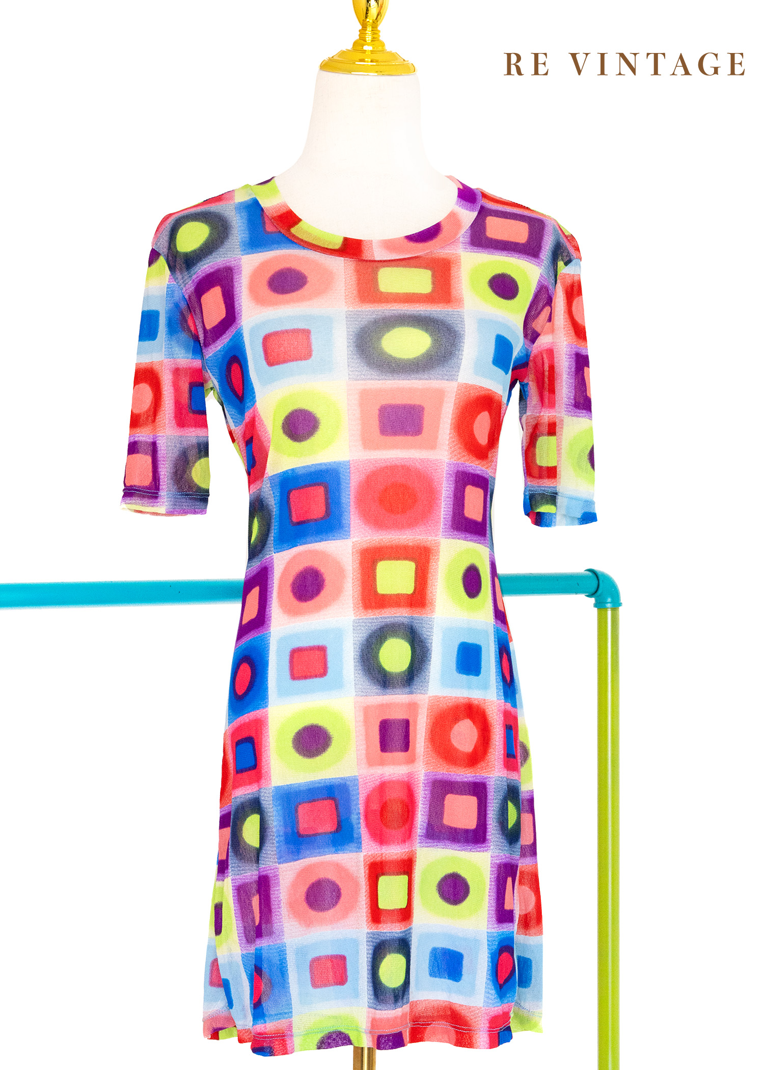 七彩霓虹燈閃閃彈性洋裝