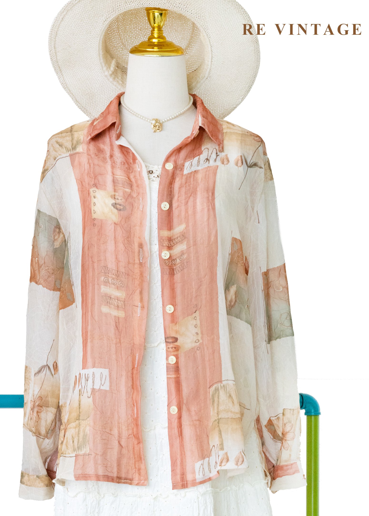 午後藝廊莫內色調透膚襯衫