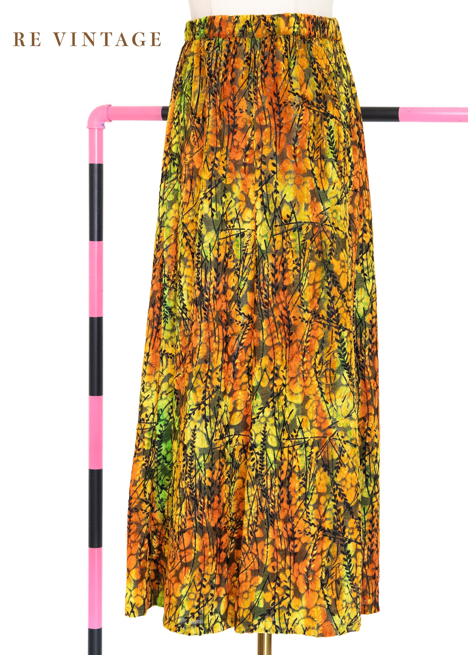 金龜子小枝葉燒絨絨布裙（26-32"）