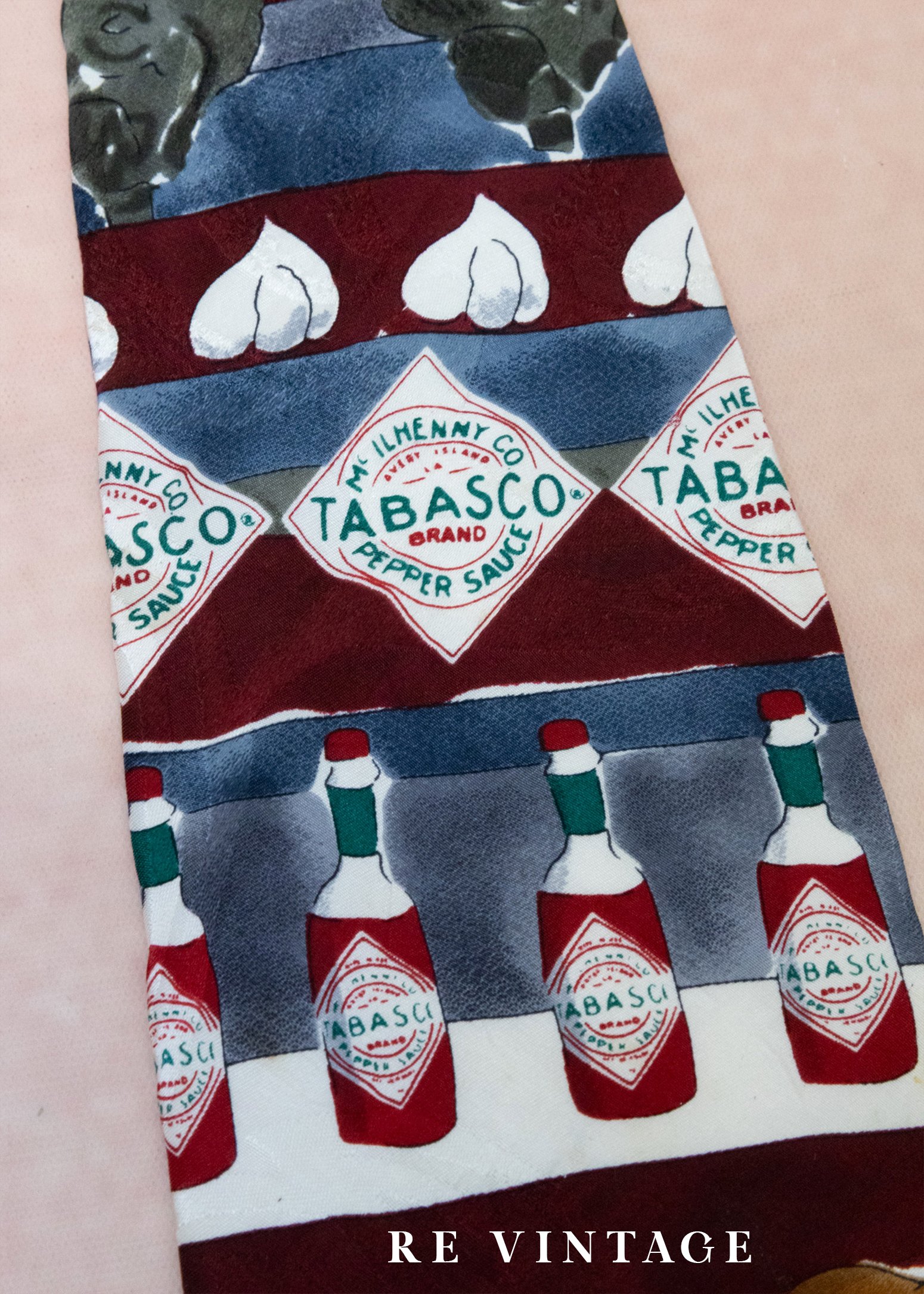 主廚的私房調味 - 美式復古 TABASCO辣醬與蔬菜圖騰領帶
