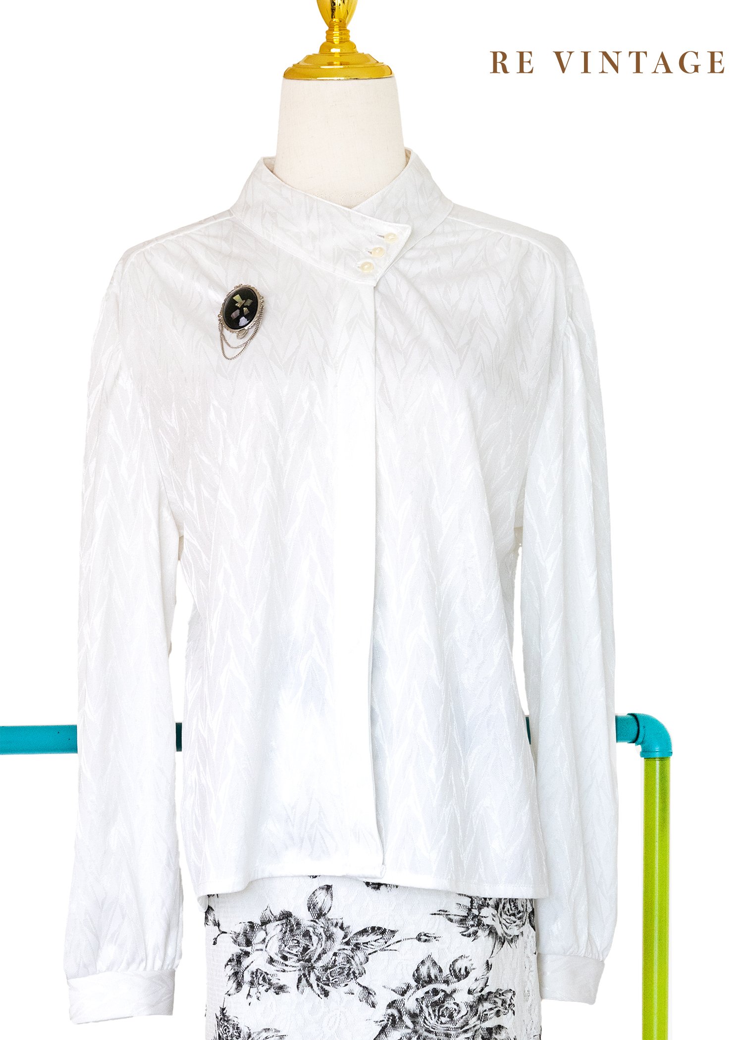 『歐洲寶物』法國製 - 純潔白閃電印花設計感襯衫