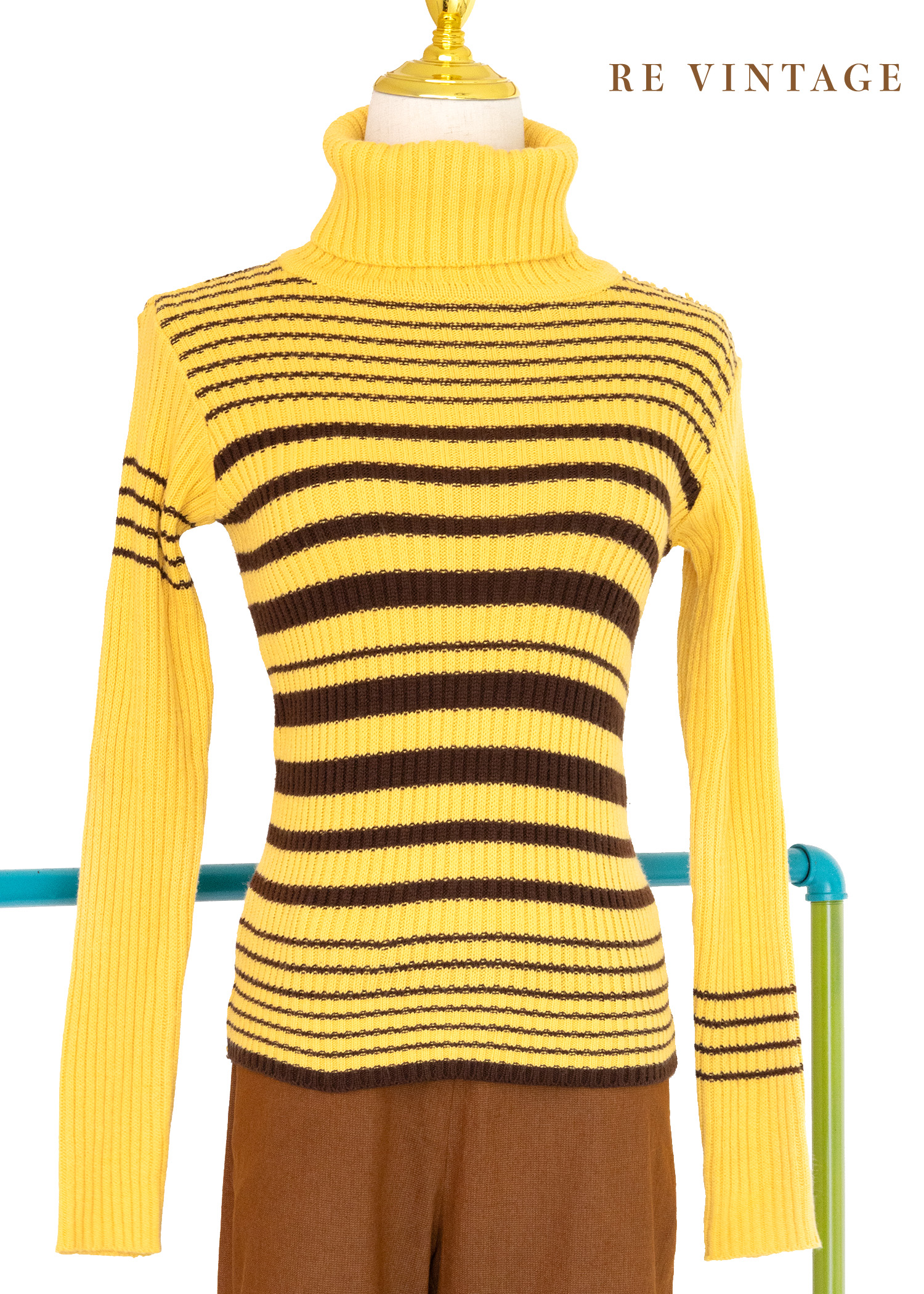 Bumblebee 線條高領針織毛衣