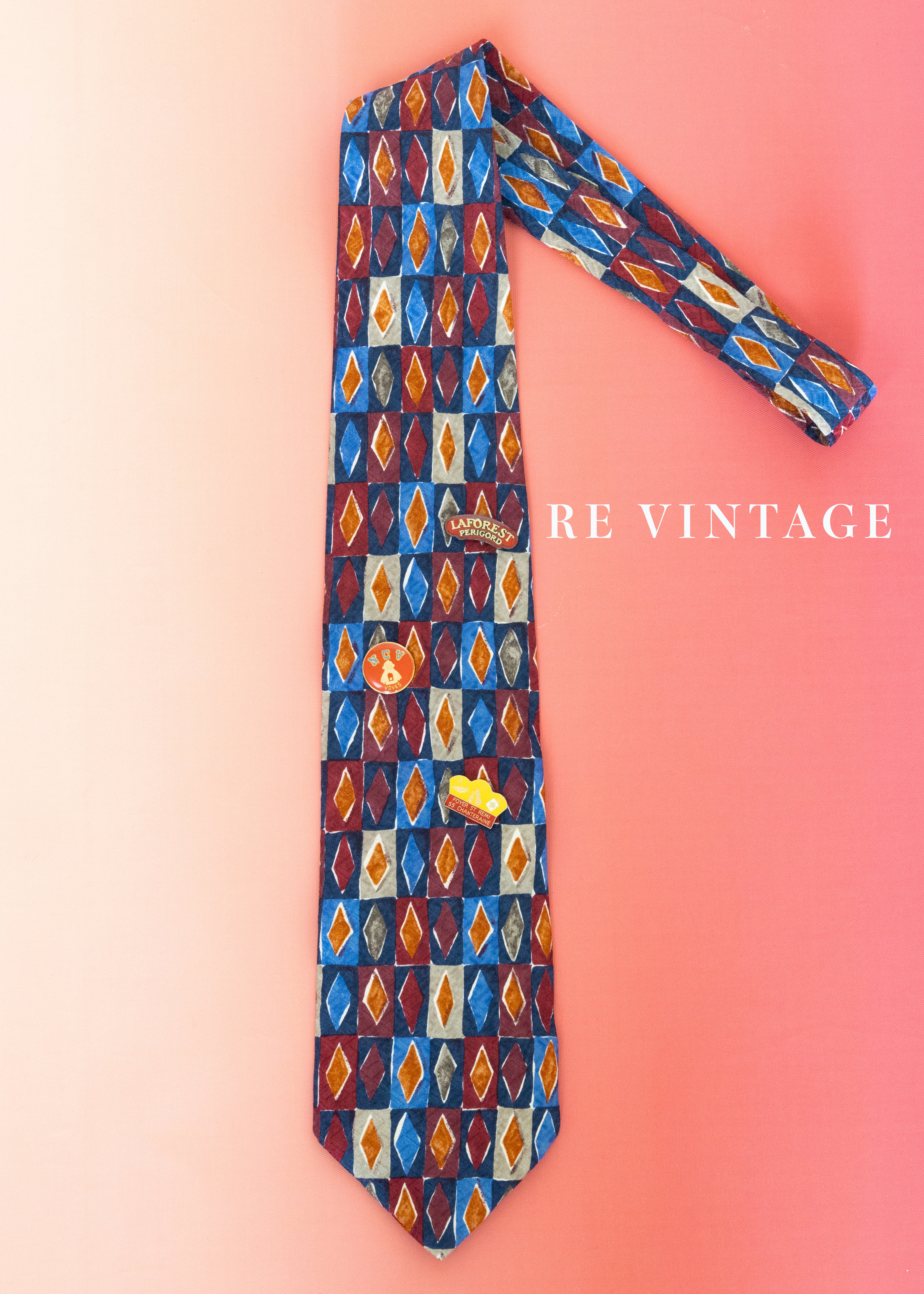 彩色Poker方塊領帶