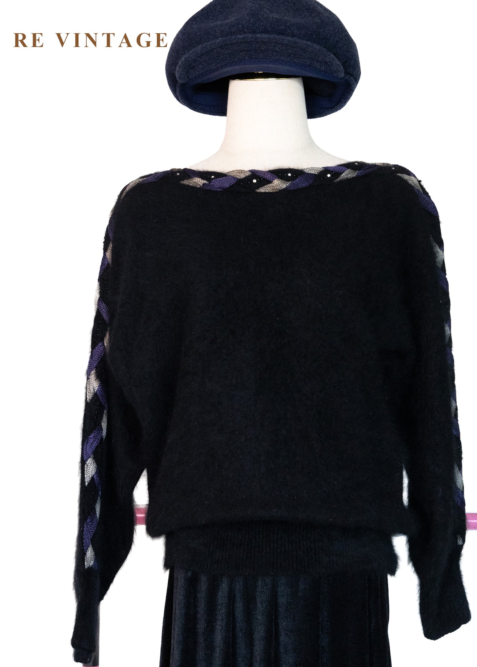 黑夜引力星夜編織滾邊毛衣