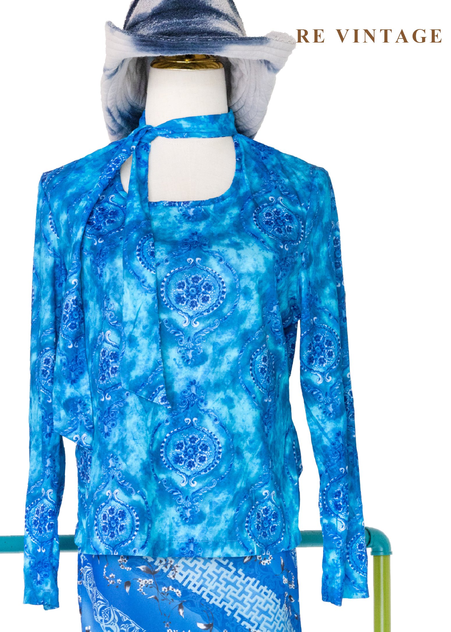 水波渲染東方圖騰優雅領結上衣