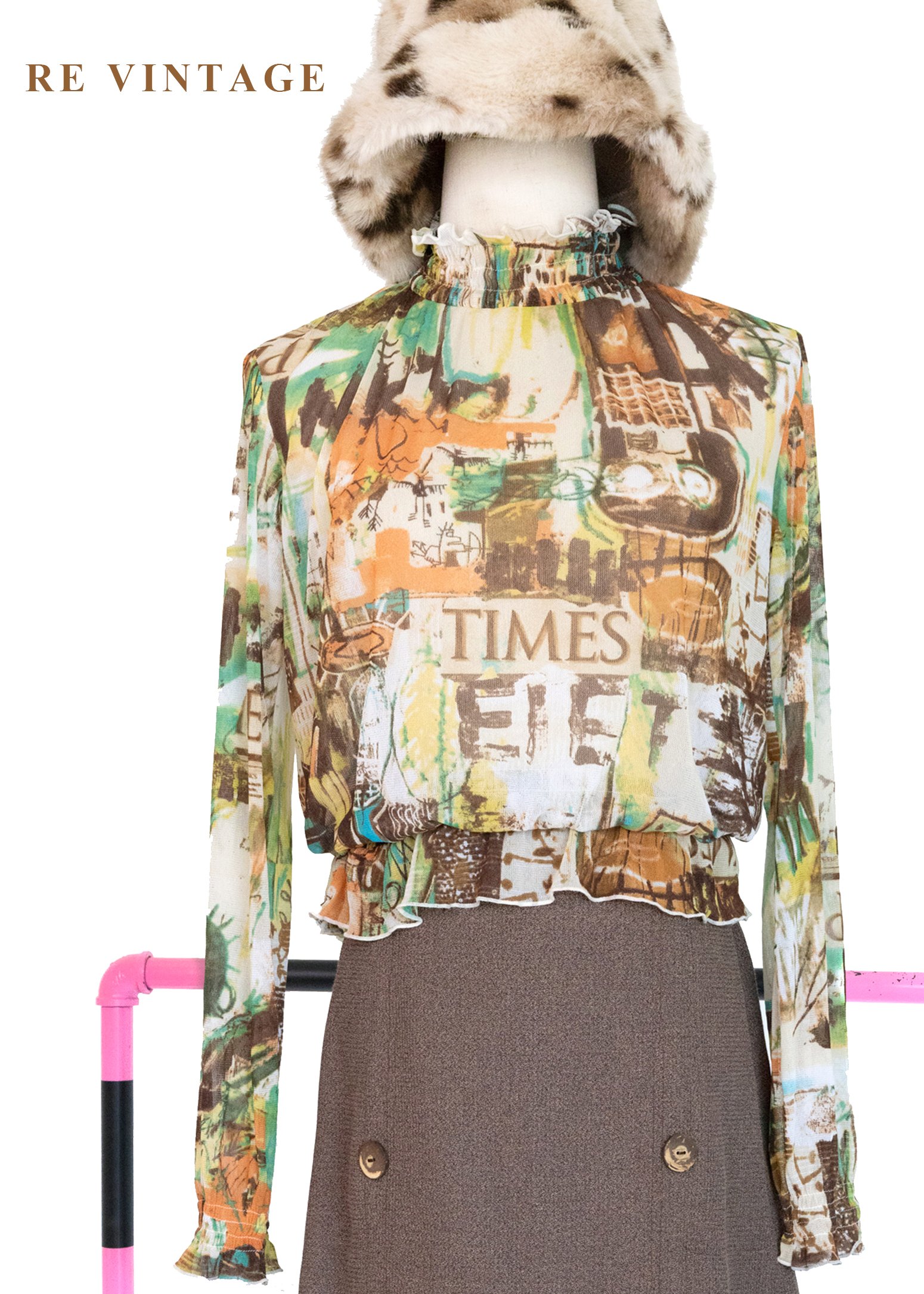 報刊的時代碎片上衣